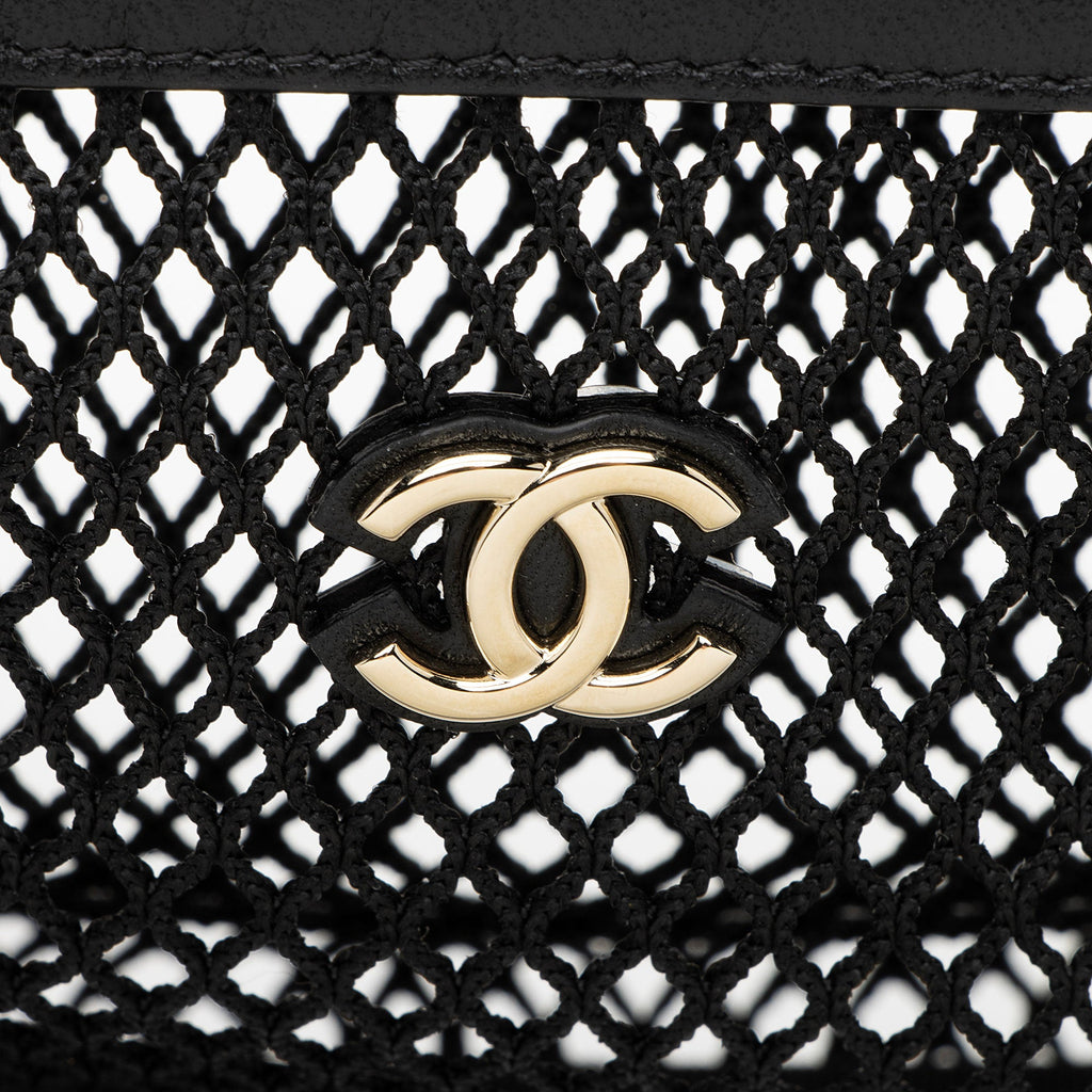 Chanel Mesh Lambskin Clutch with Chain