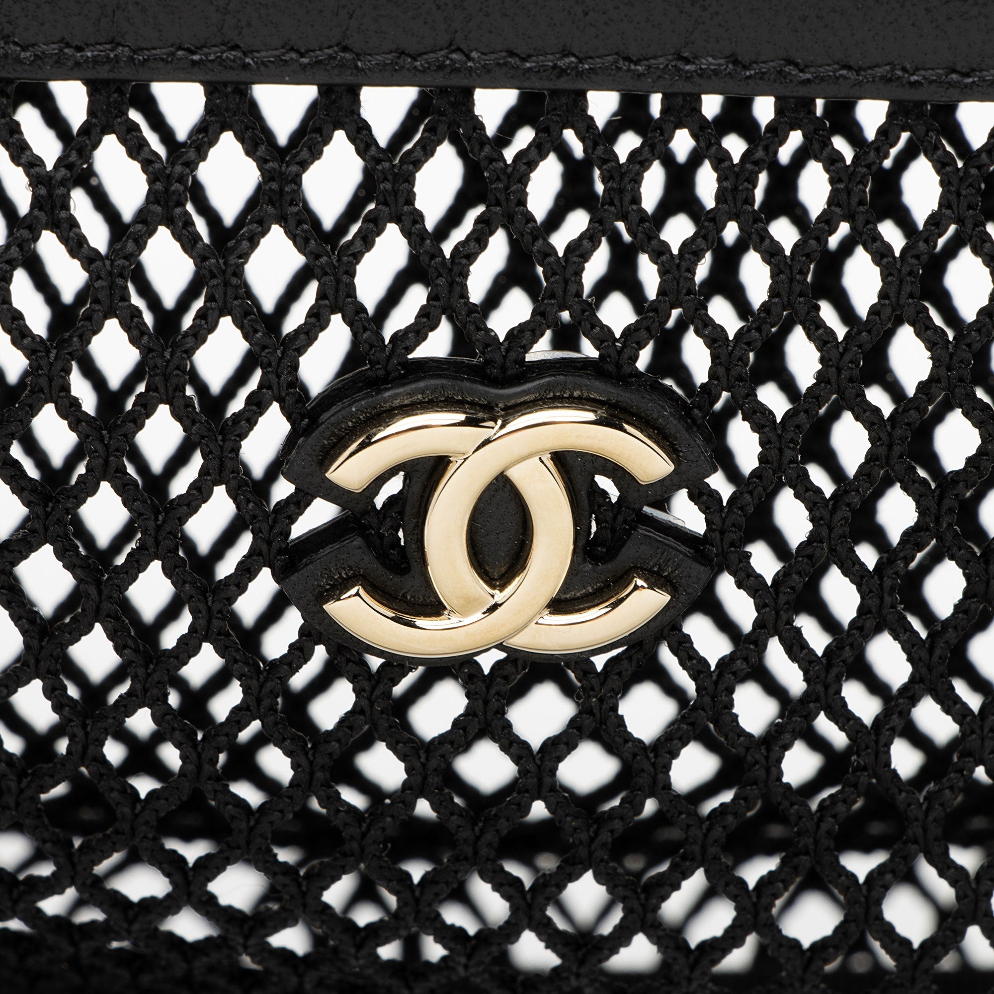 Chanel Mesh Lambskin Clutch with Chain
