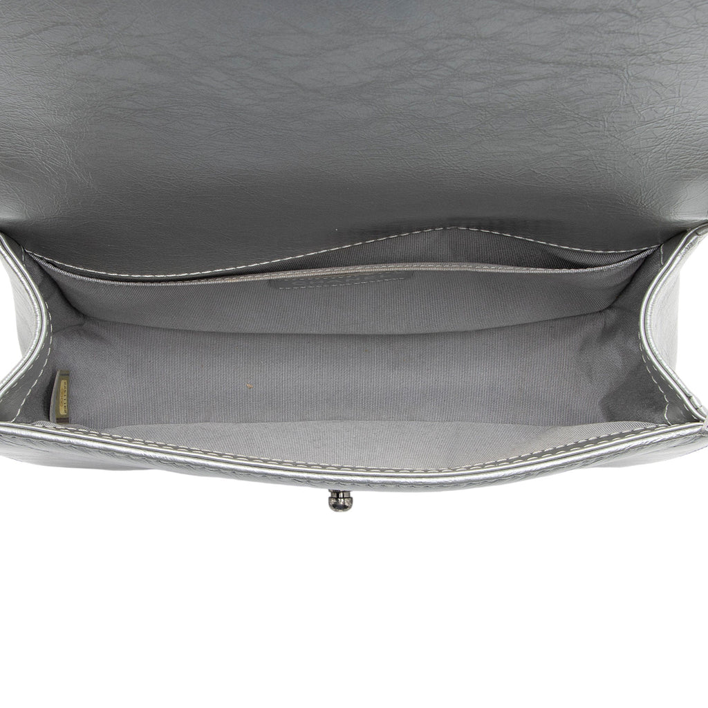 Chanel Metallic Aged Calfskin Chain Top Handle Medium Boy Bag (SHF-RO5g92)