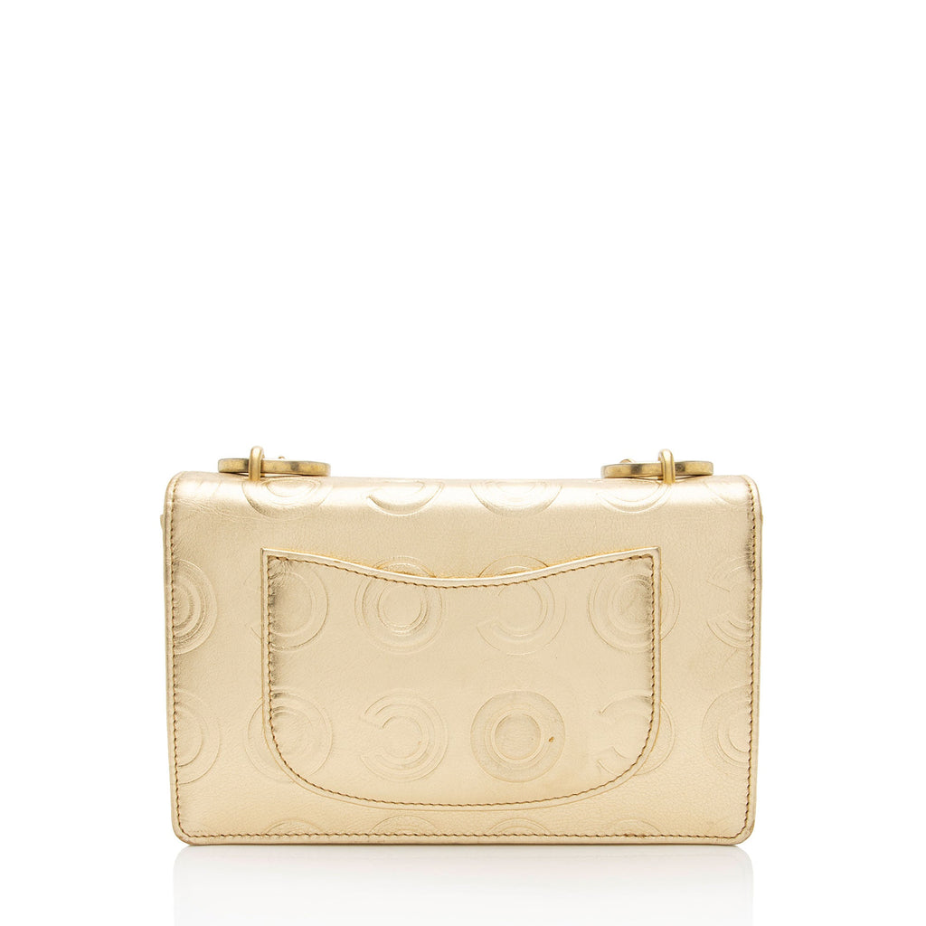 Chanel Metallic Calfskin Embossed Cocallover Flap Shoulder Bag