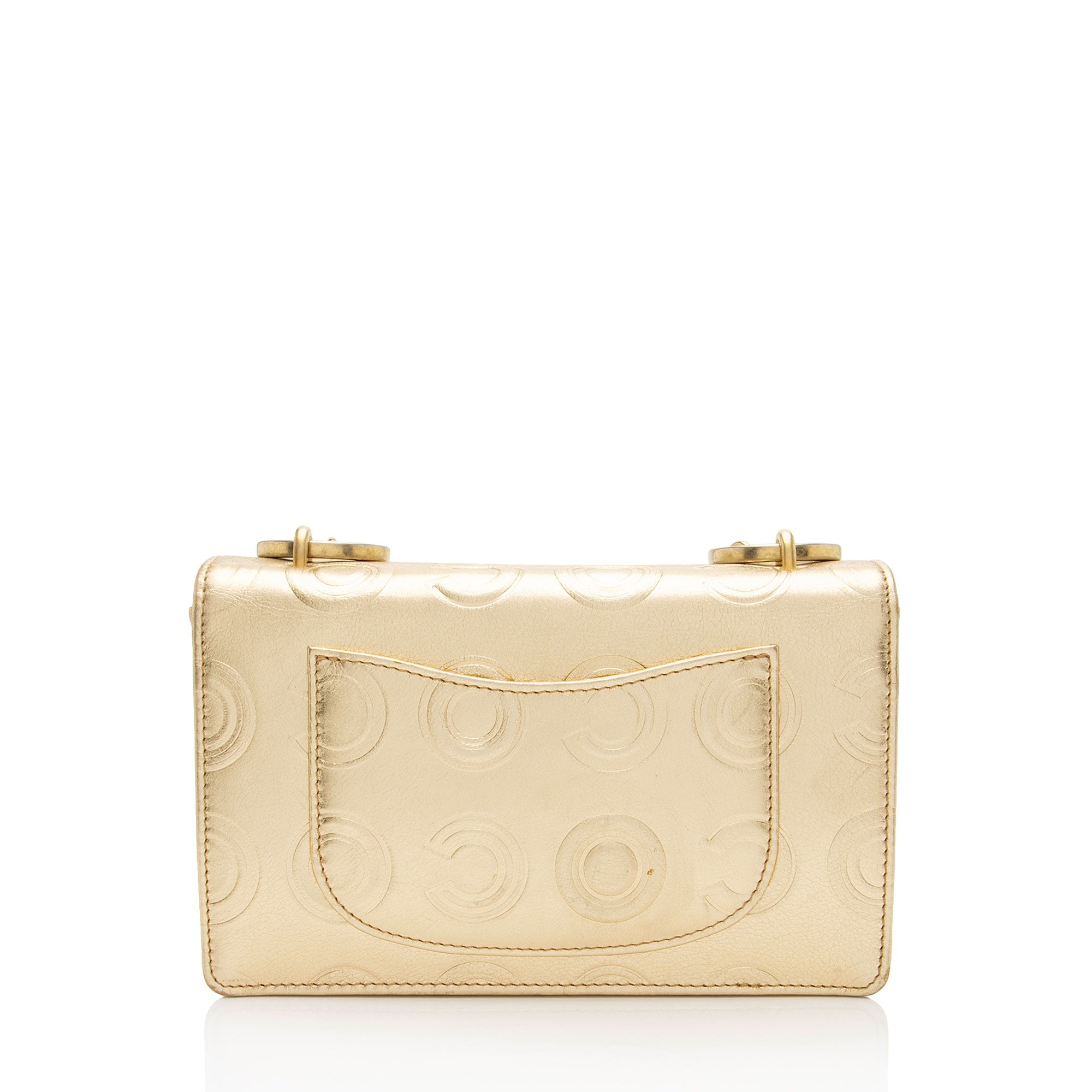 Chanel Metallic Calfskin Embossed Cocallover Flap Shoulder Bag