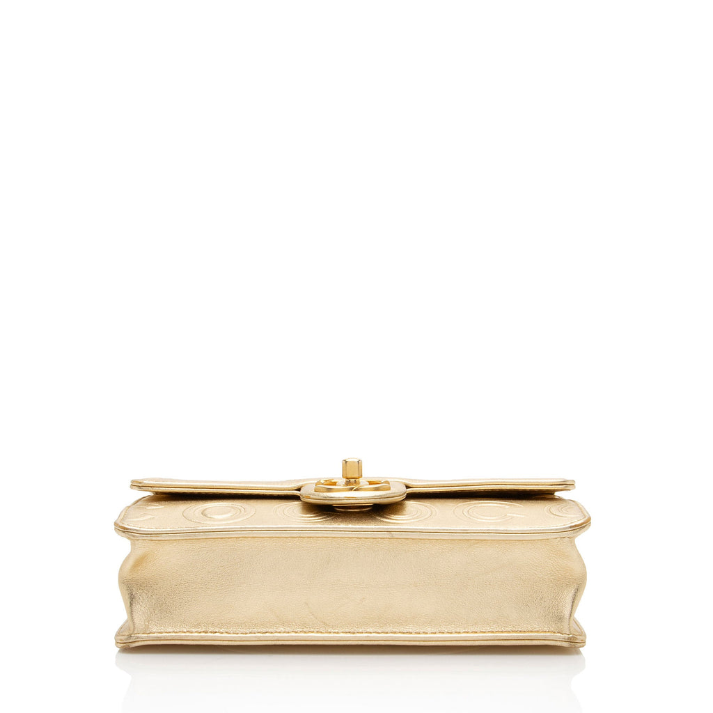 Chanel Metallic Calfskin Embossed Cocallover Flap Shoulder Bag