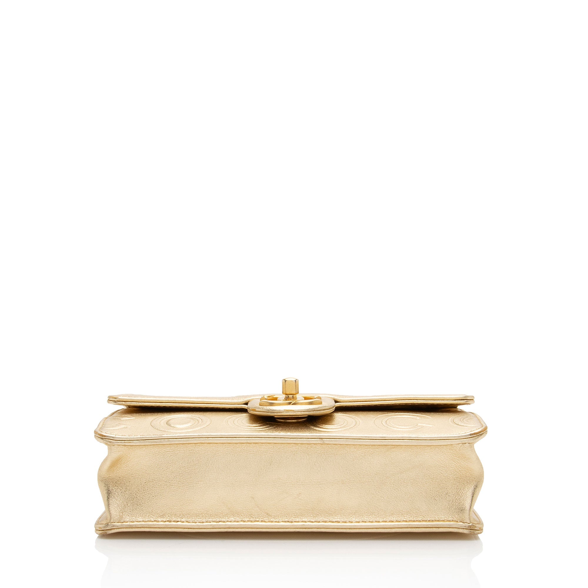 Chanel Metallic Calfskin Embossed Cocallover Flap Shoulder Bag