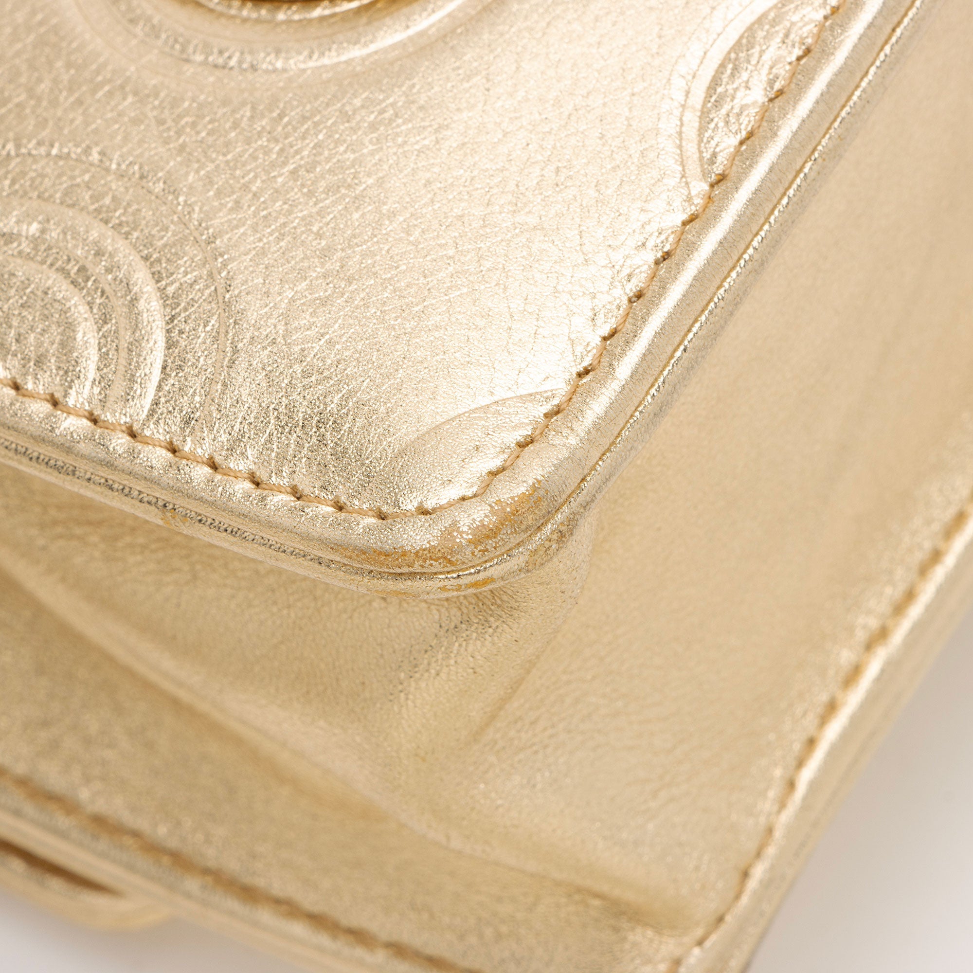 Chanel Metallic Calfskin Embossed Cocallover Flap Shoulder Bag