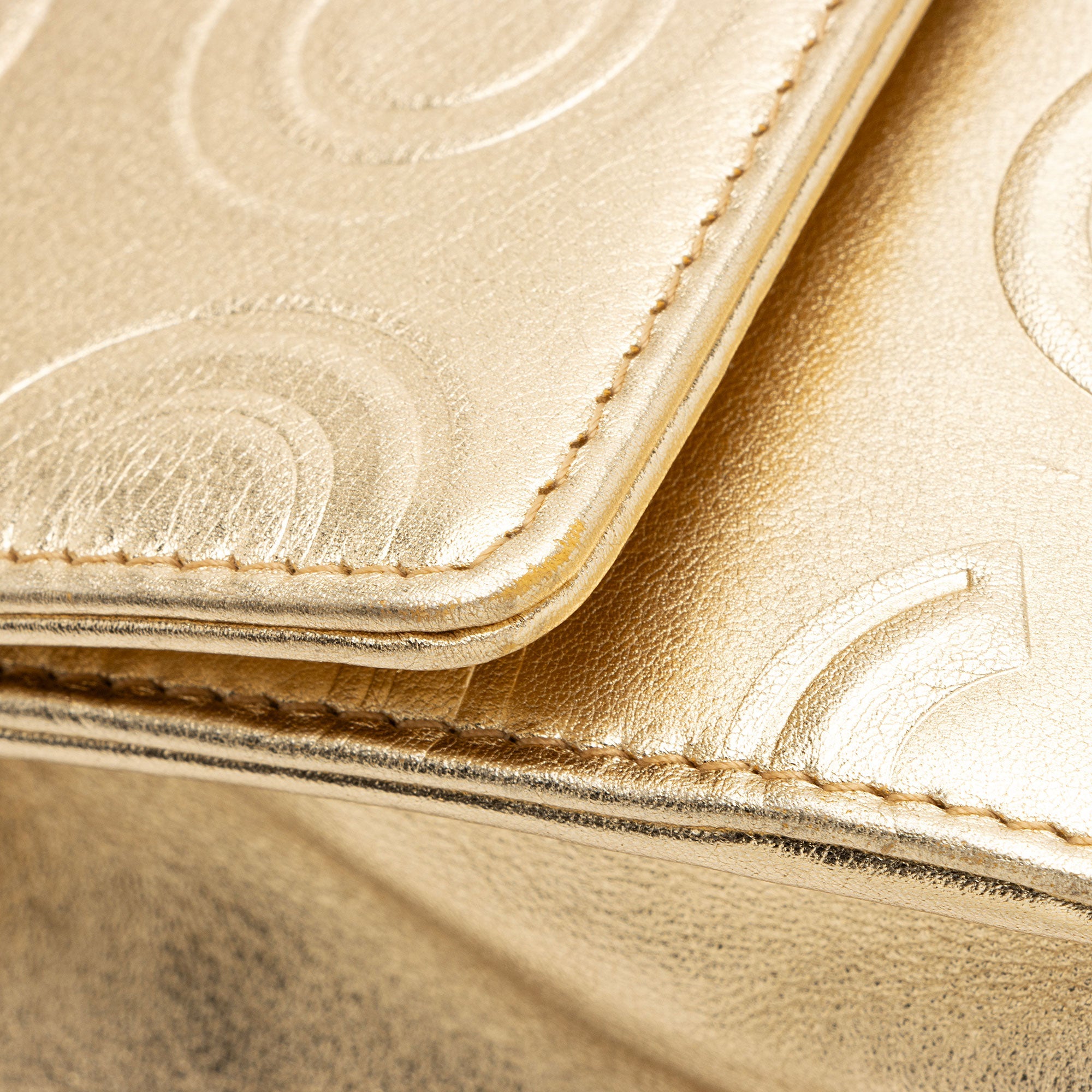 Chanel Metallic Calfskin Embossed Cocallover Flap Shoulder Bag