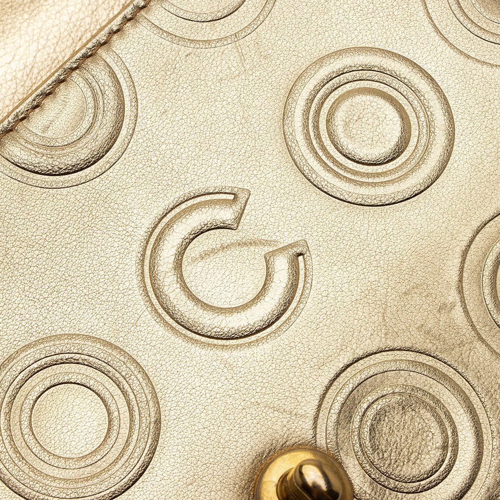 Chanel Metallic Calfskin Embossed Cocallover Flap Shoulder Bag