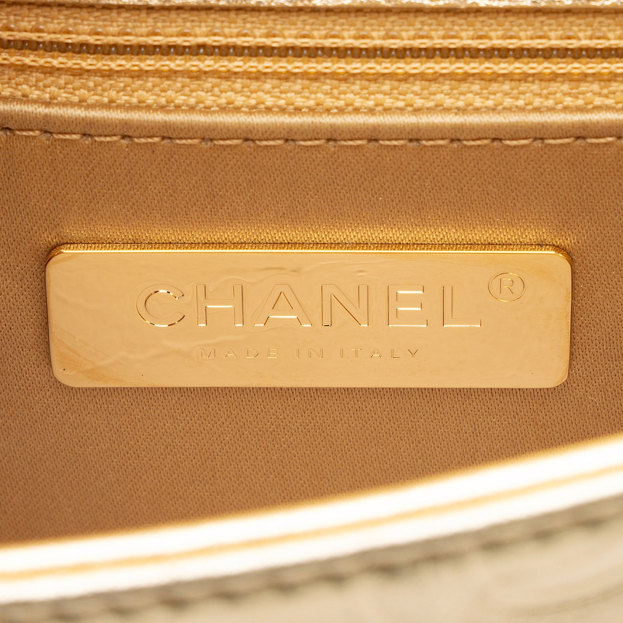 Chanel Metallic Calfskin Embossed Cocallover Flap Shoulder Bag