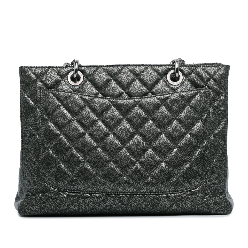 Chanel Metallic Caviar Grand Shopping Tote