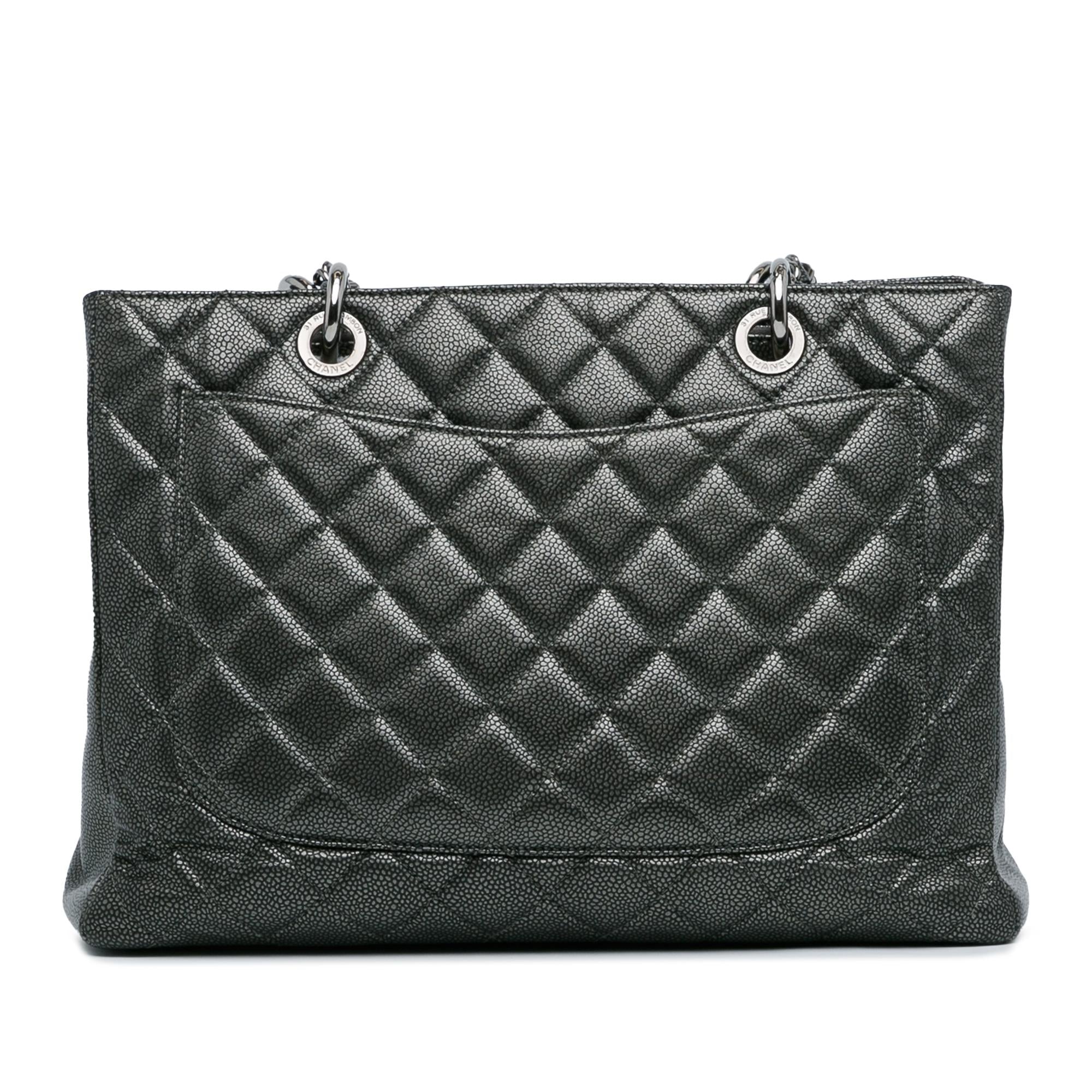 Chanel Metallic Caviar Grand Shopping Tote