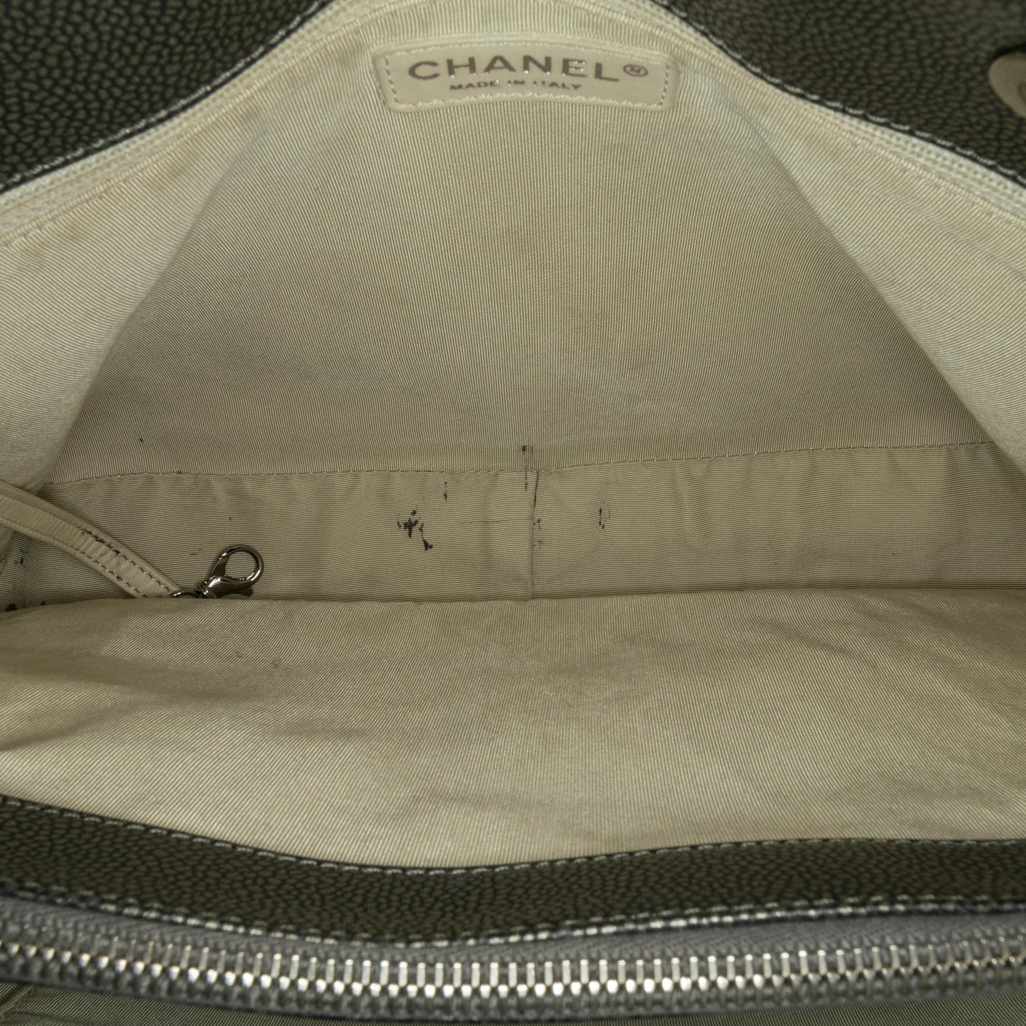 Chanel Metallic Caviar Grand Shopping Tote