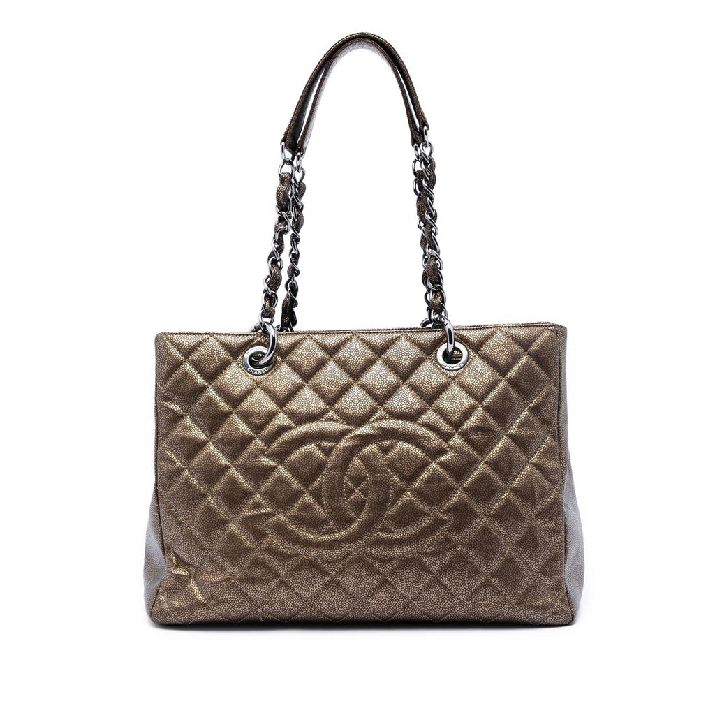 Chanel Metallic Caviar Grand Shopping Tote