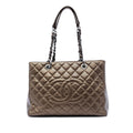 Chanel Metallic Caviar Grand Shopping Tote