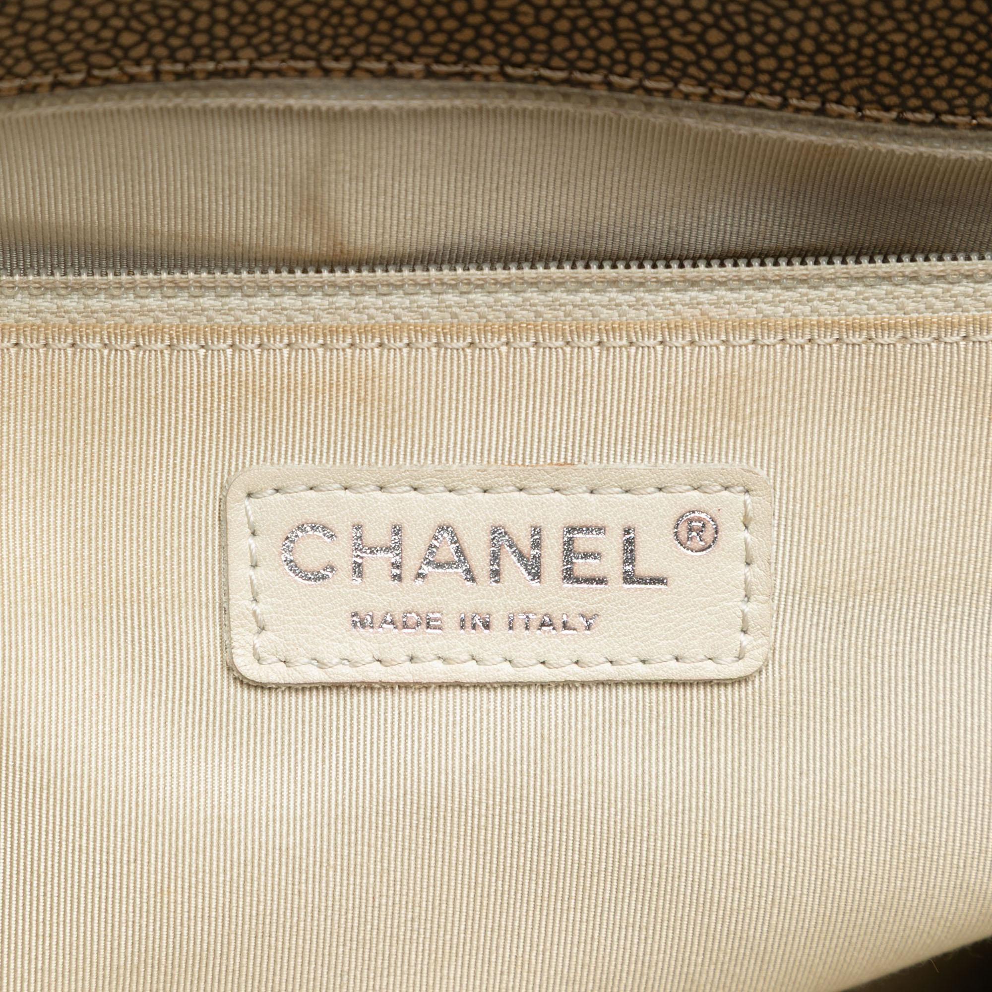 Chanel Metallic Caviar Grand Shopping Tote