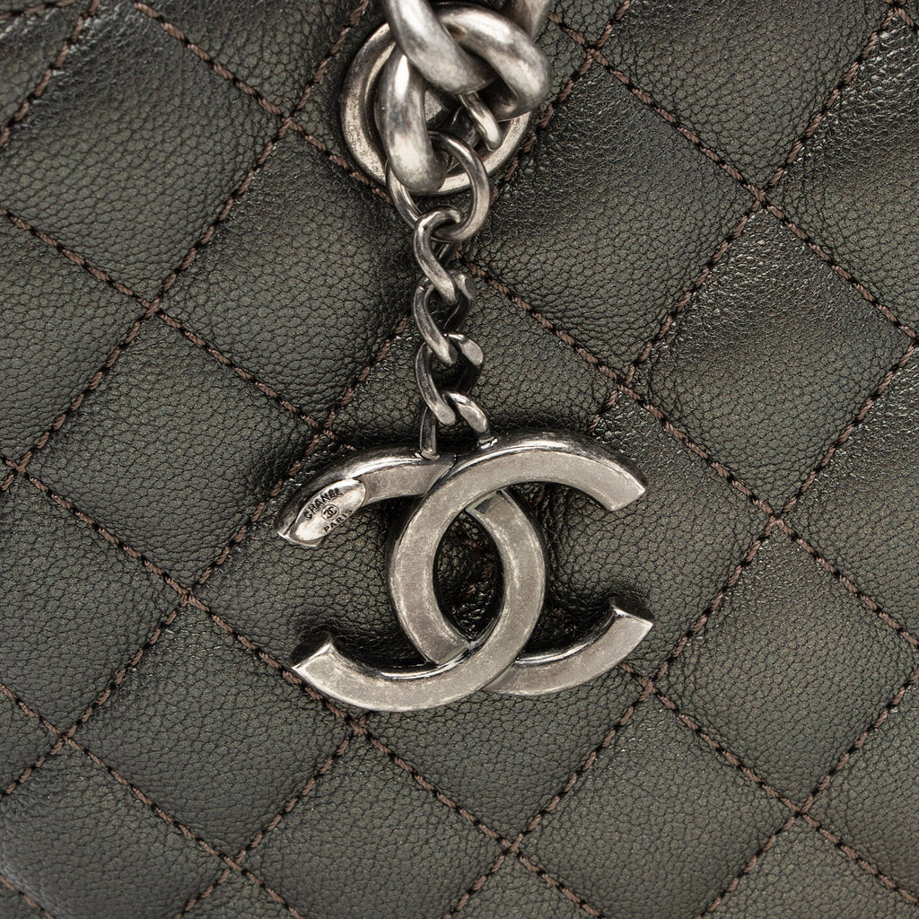Chanel Metallic Caviar Leather Rock In Rome Medium Tote