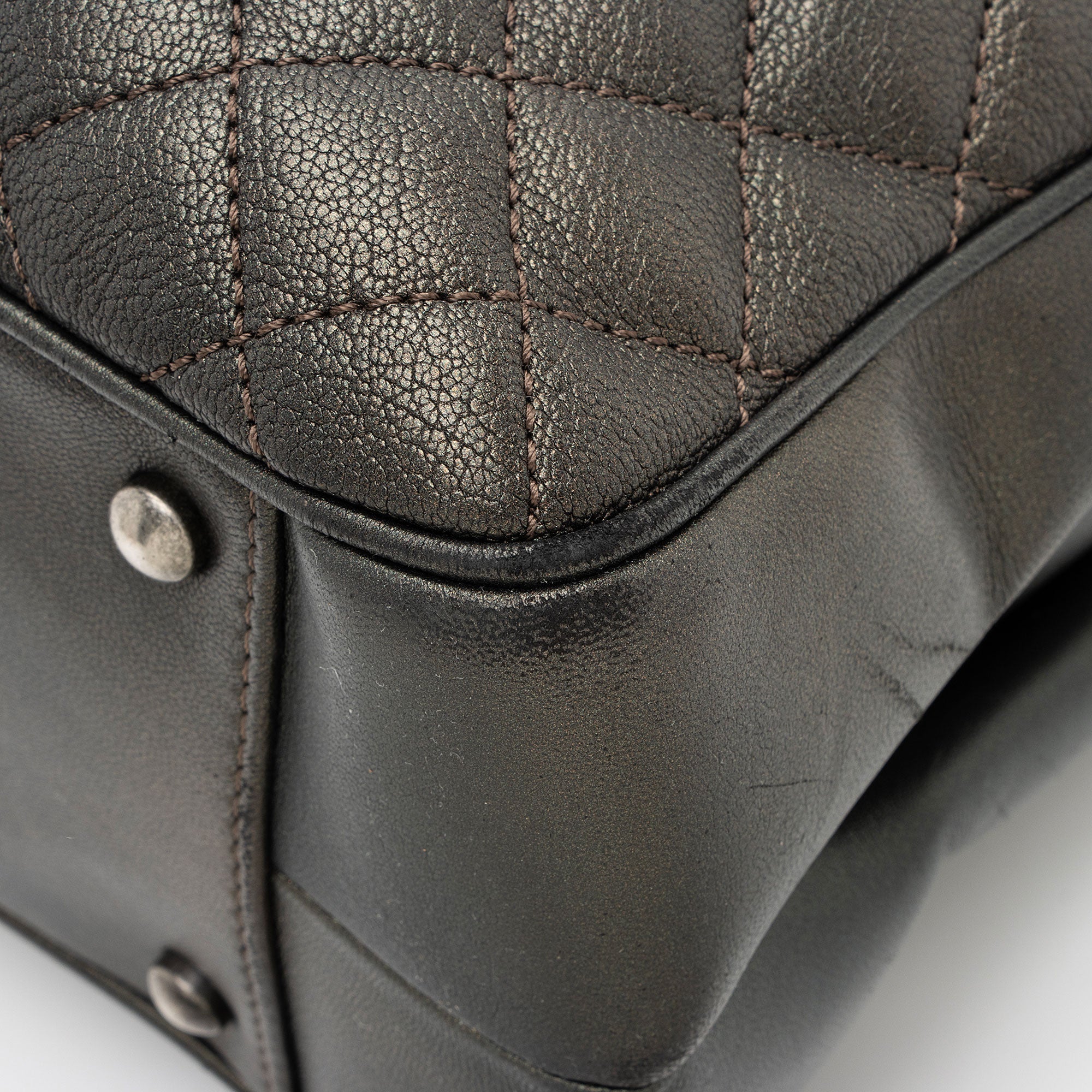 Chanel Metallic Caviar Leather Rock In Rome Medium Tote