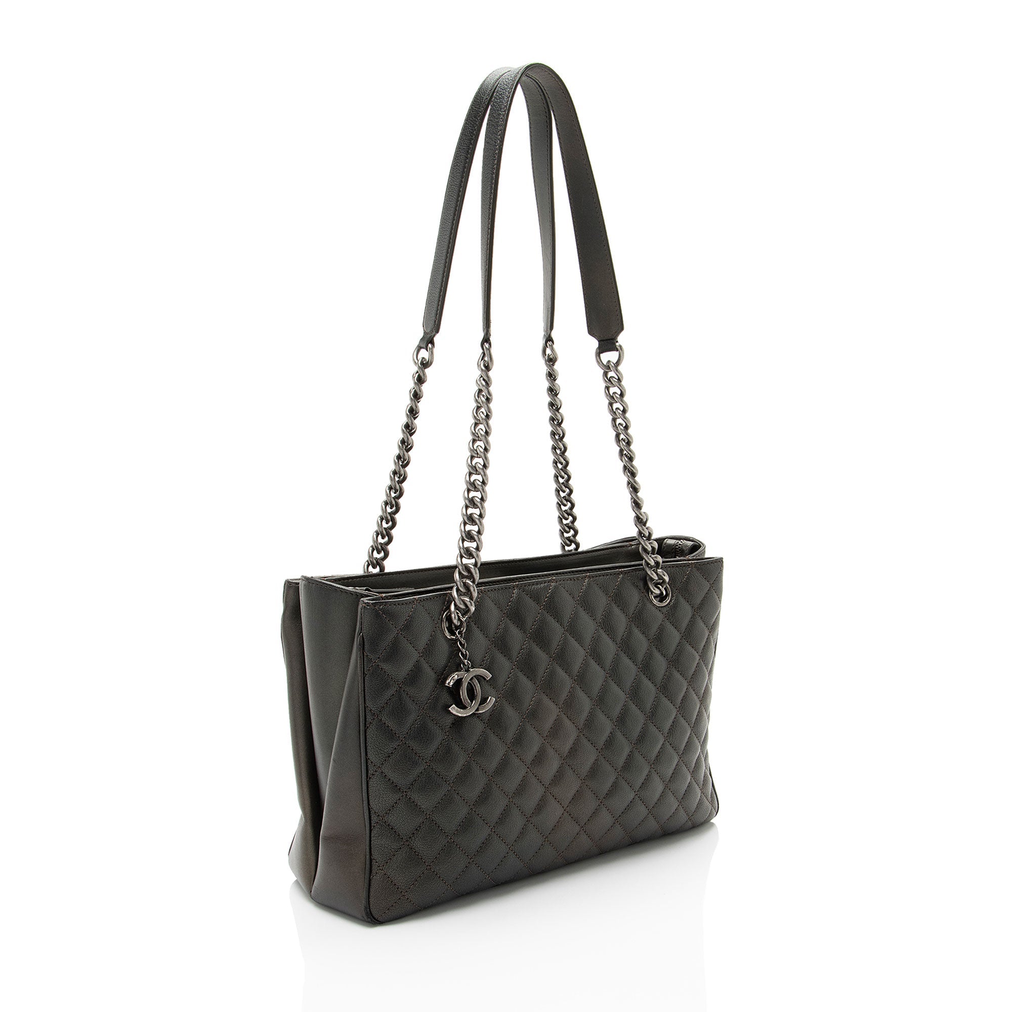 Chanel Metallic Caviar Leather Rock In Rome Medium Tote