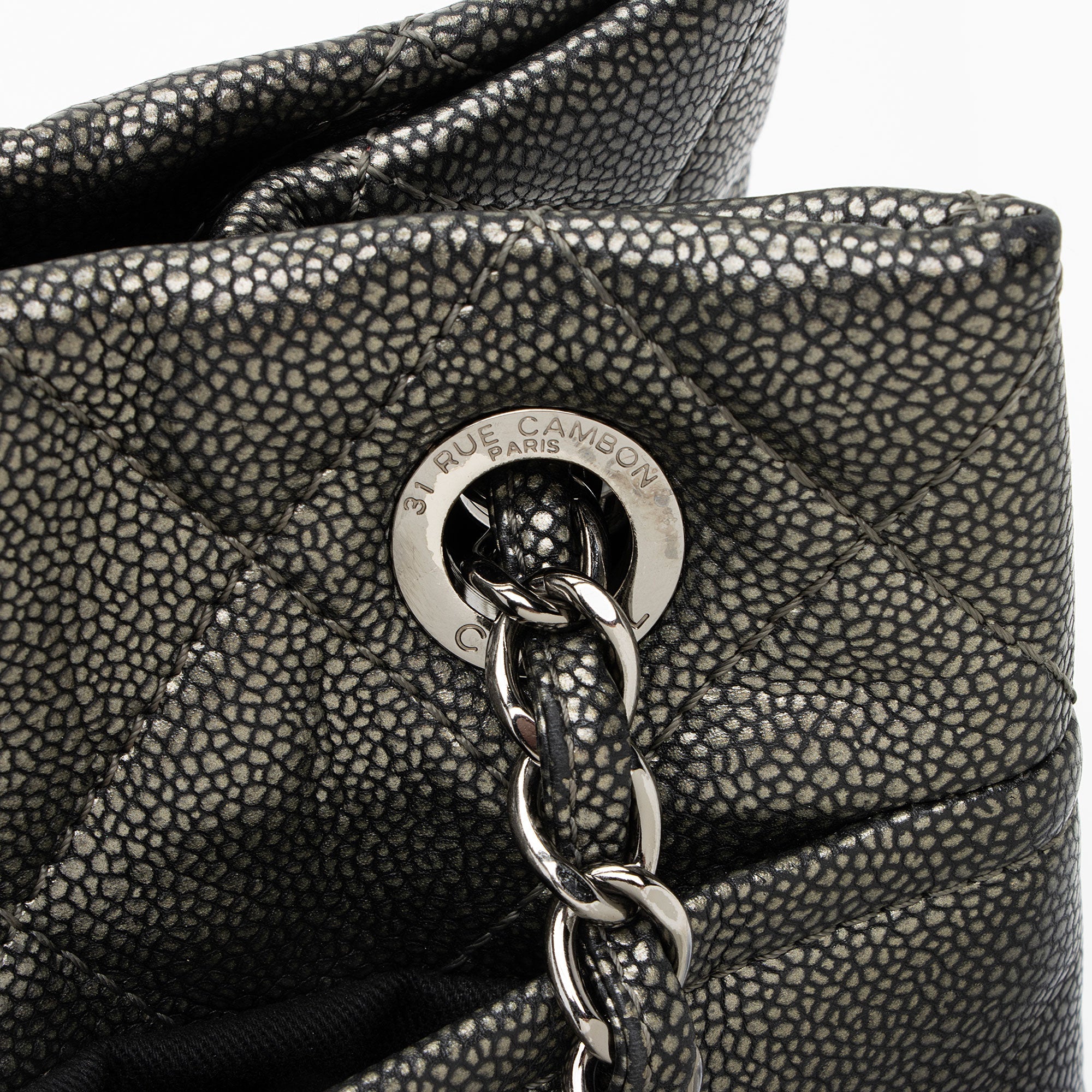 Chanel Metallic Caviar Leather Timeless CC Soft Tote