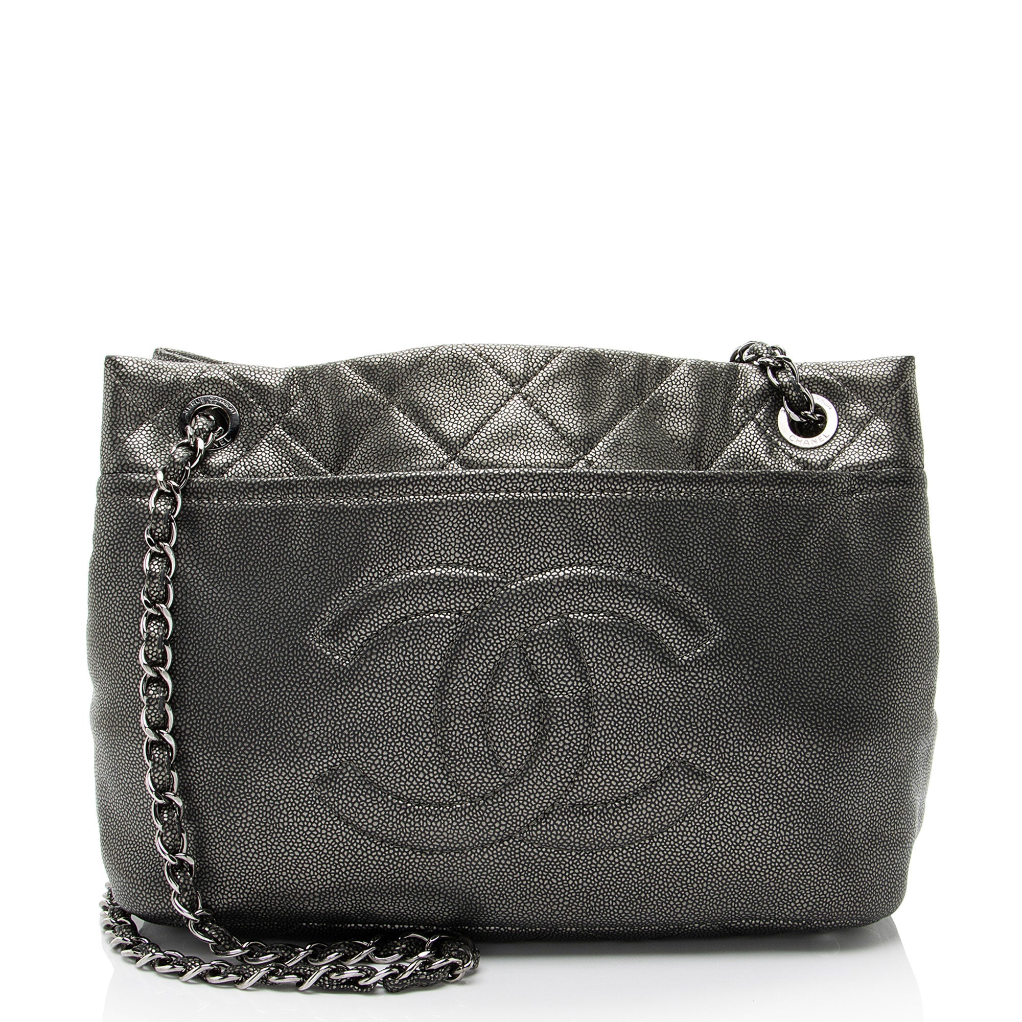 Chanel Metallic Caviar Leather Timeless CC Soft Tote