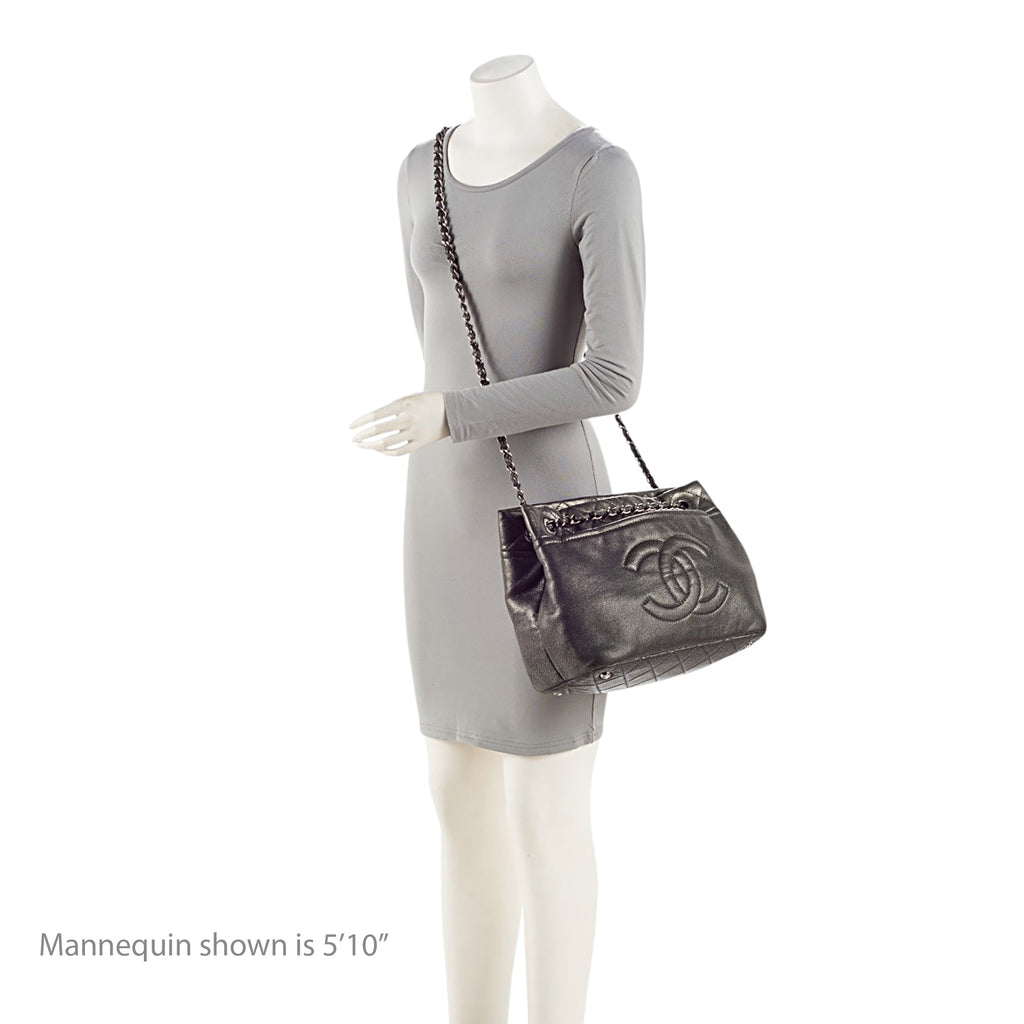 Chanel Metallic Caviar Leather Timeless CC Soft Tote