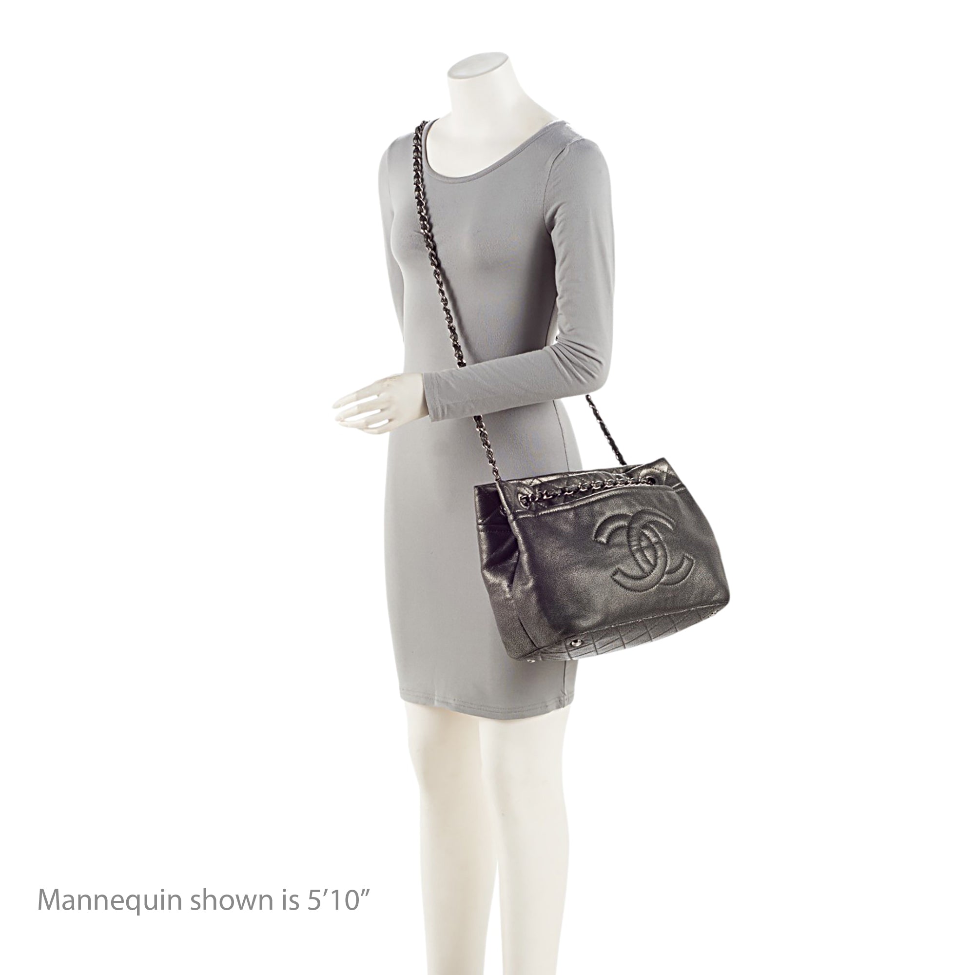 Chanel Metallic Caviar Leather Timeless CC Soft Tote