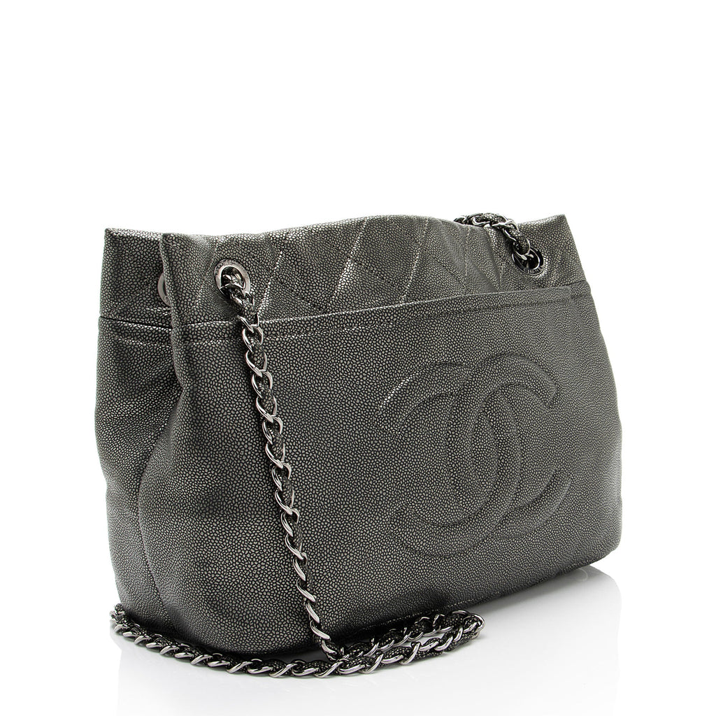Chanel Metallic Caviar Leather Timeless CC Soft Tote