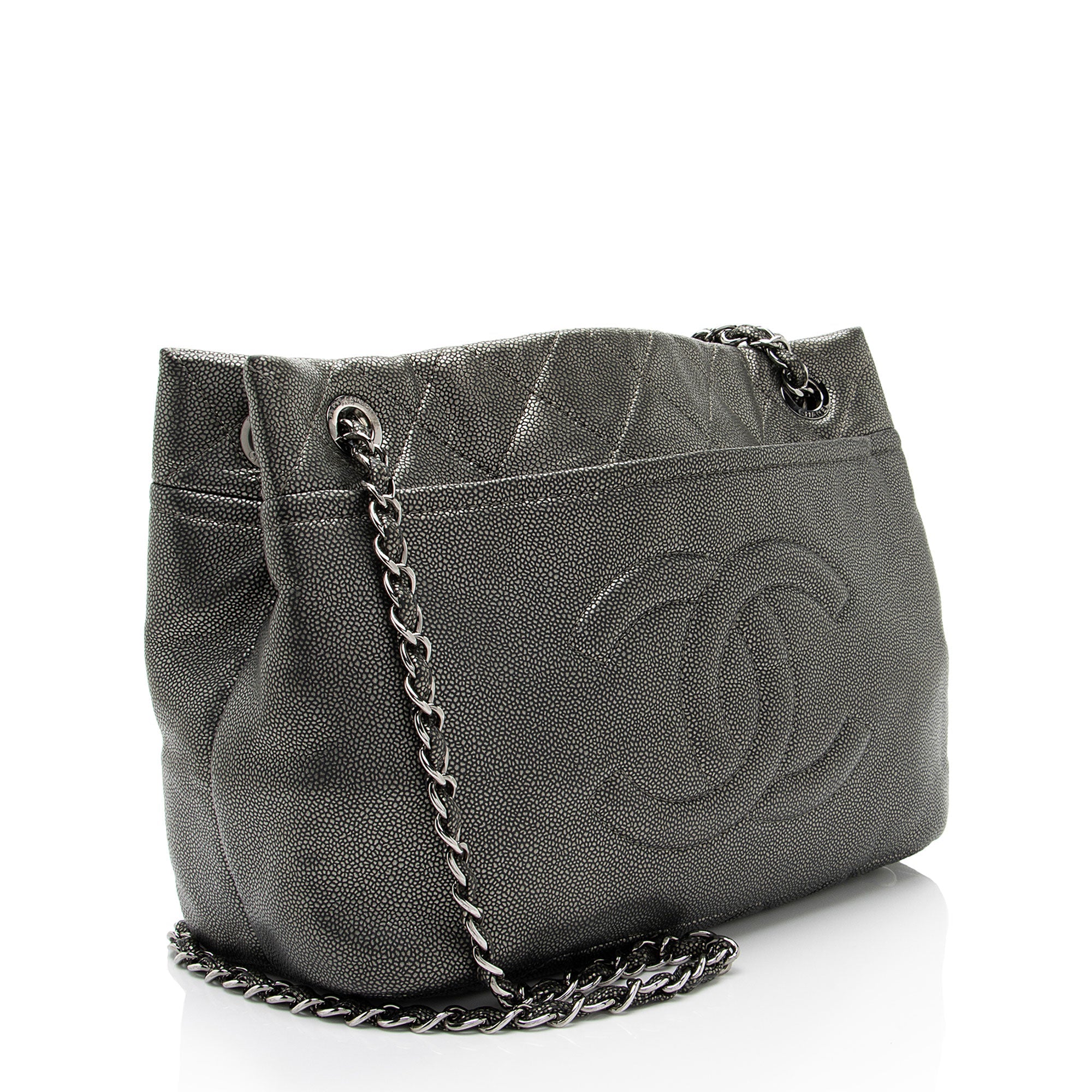 Chanel Metallic Caviar Leather Timeless CC Soft Tote
