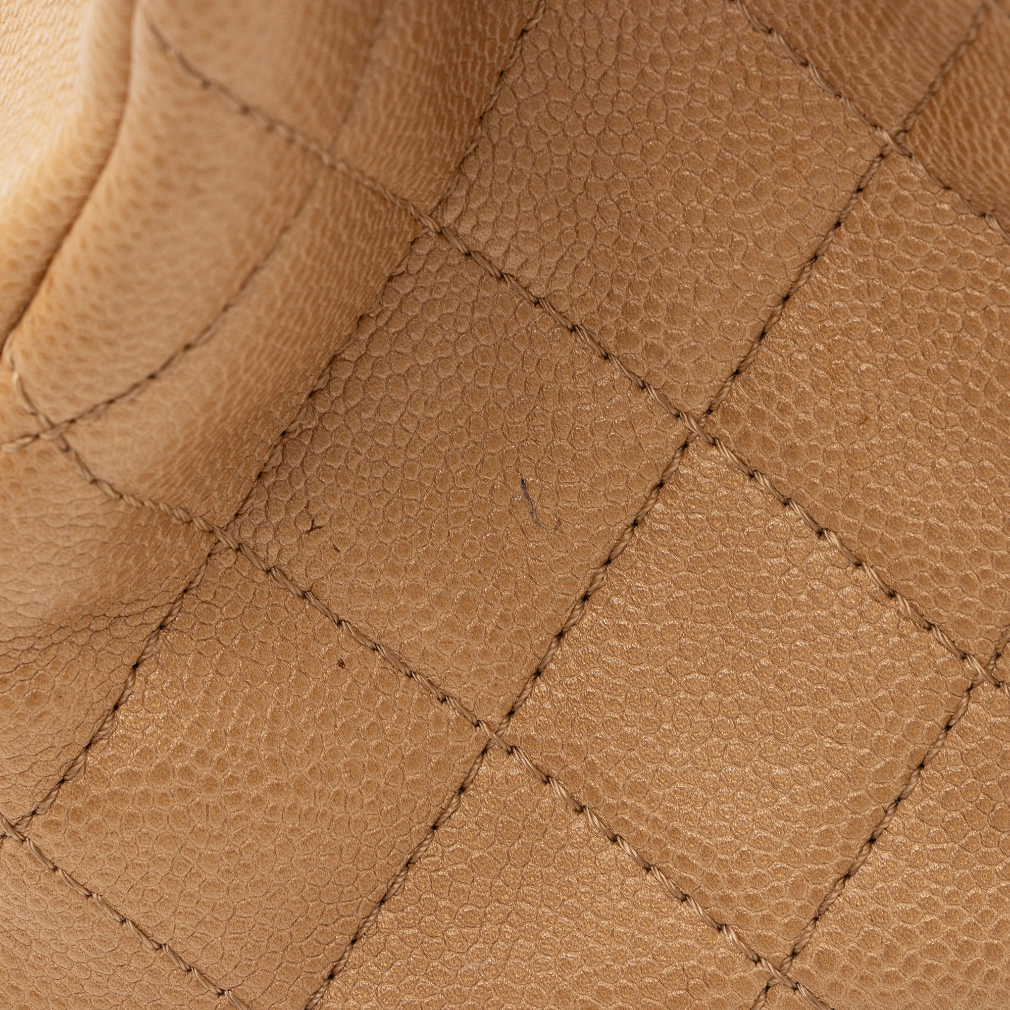 Chanel Metallic Caviar Leather Chain Large Shopping Tote
