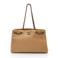 Chanel Metallic Caviar Leather Chain Large Shopping Tote