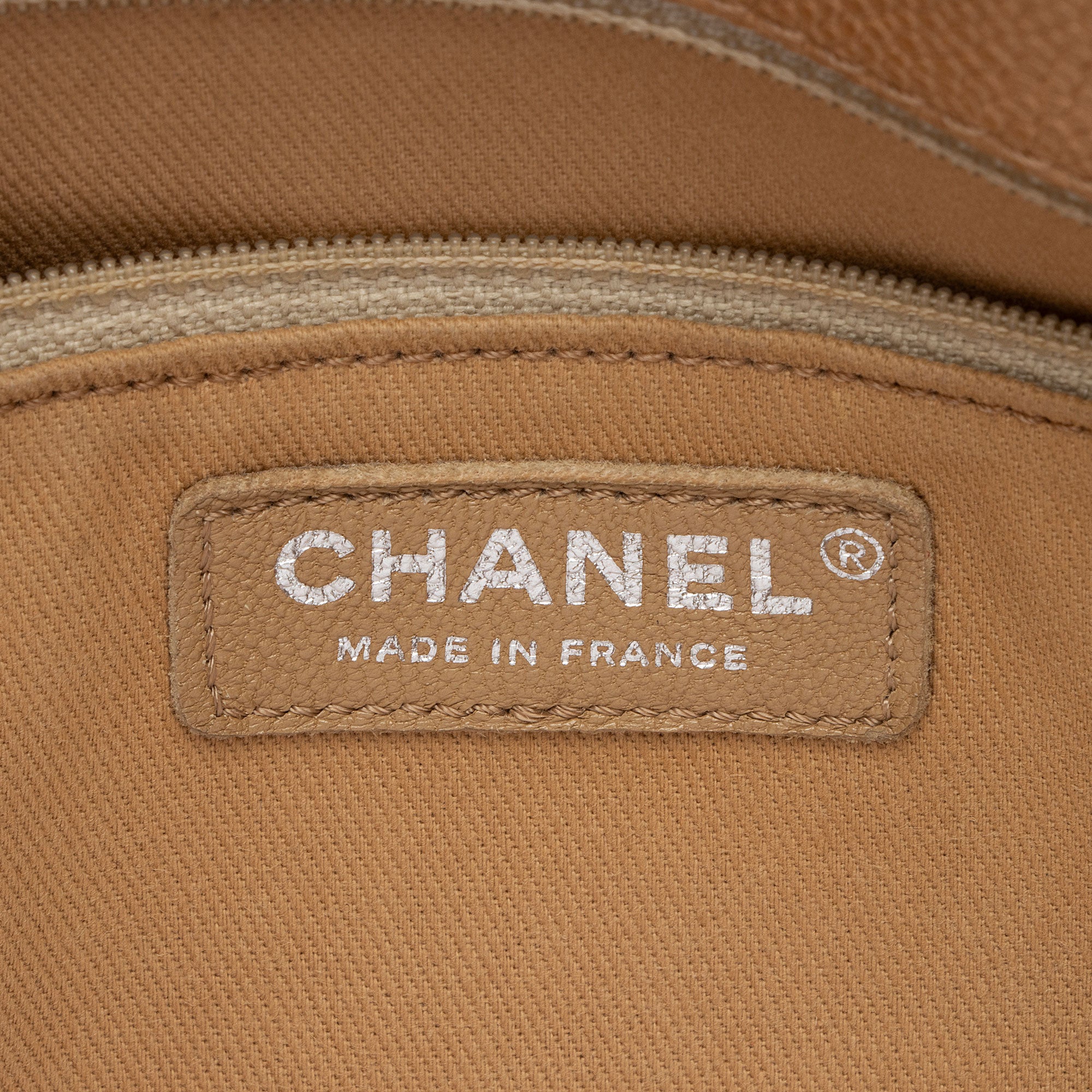 Chanel Metallic Caviar Leather Chain Large Shopping Tote