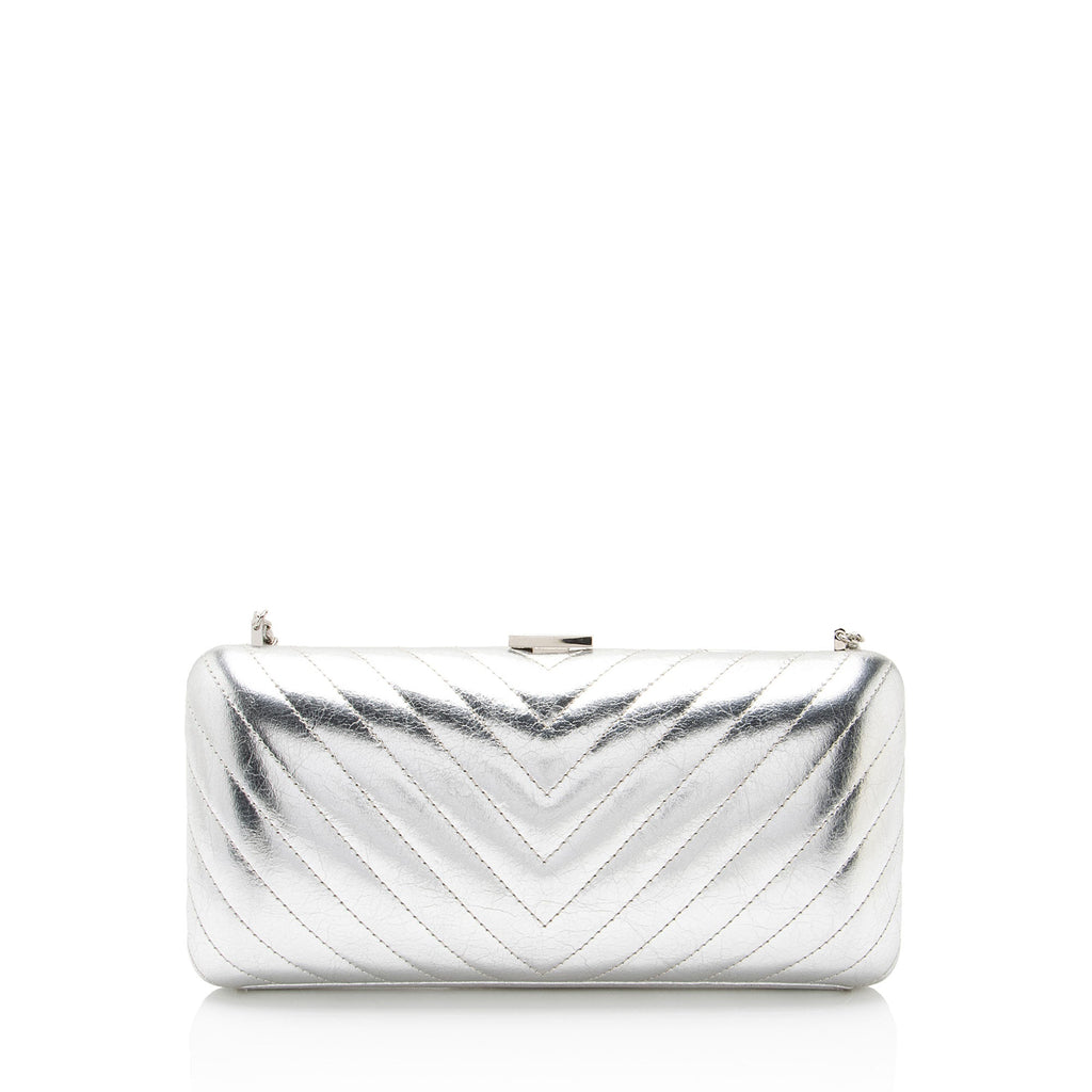 Chanel Metallic Crumpled Lambskin Fringe Clutch