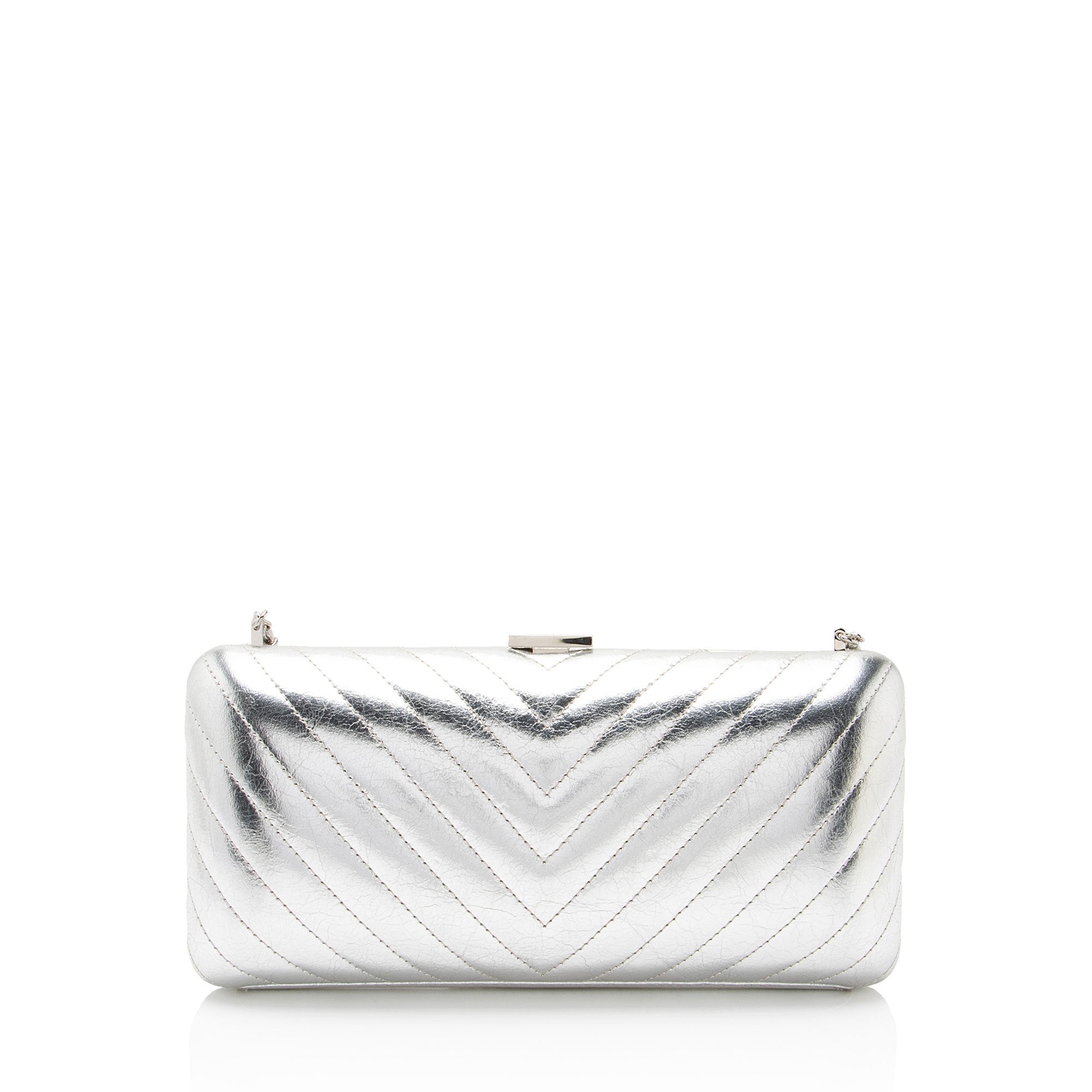 Chanel Metallic Crumpled Lambskin Fringe Clutch
