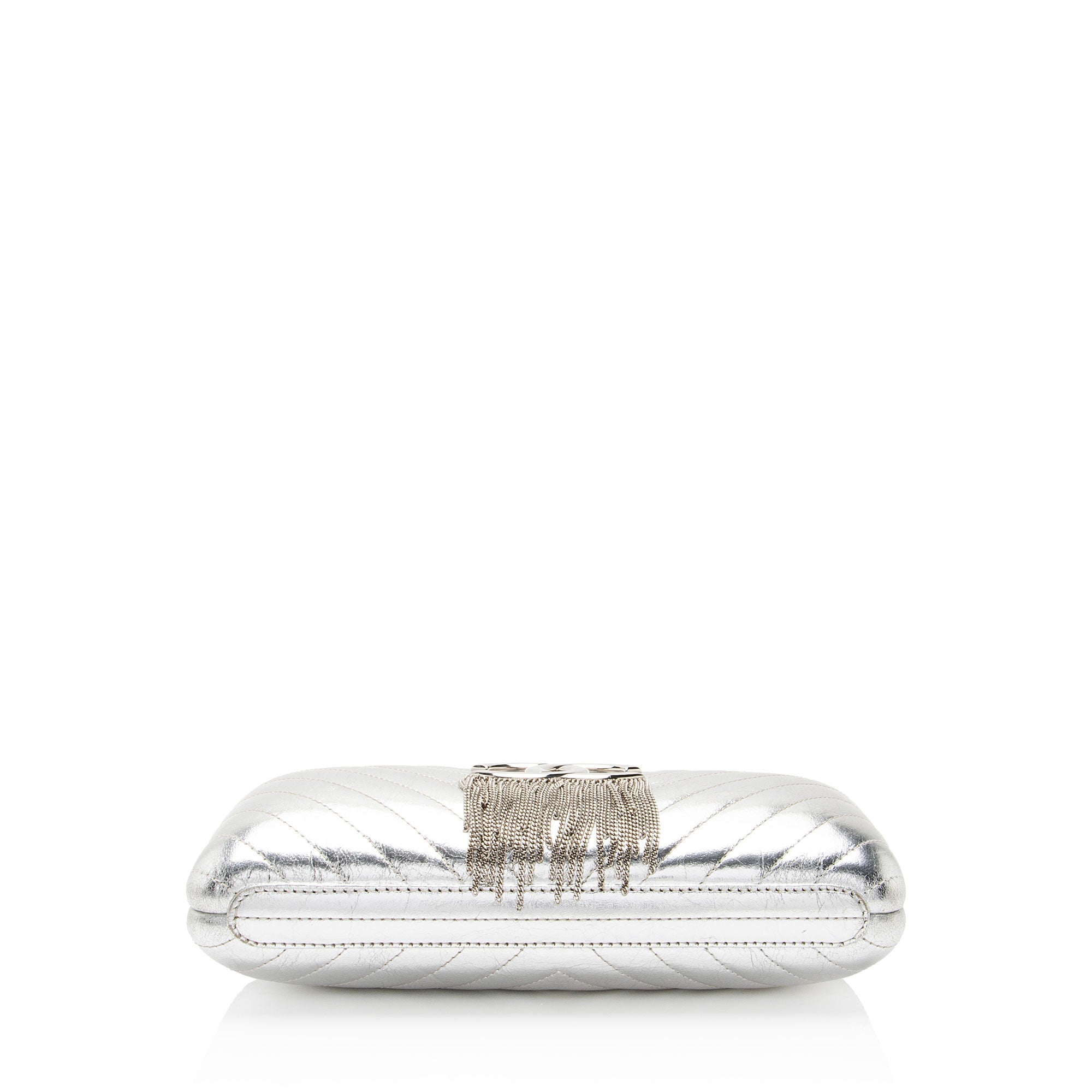 Chanel Metallic Crumpled Lambskin Fringe Clutch