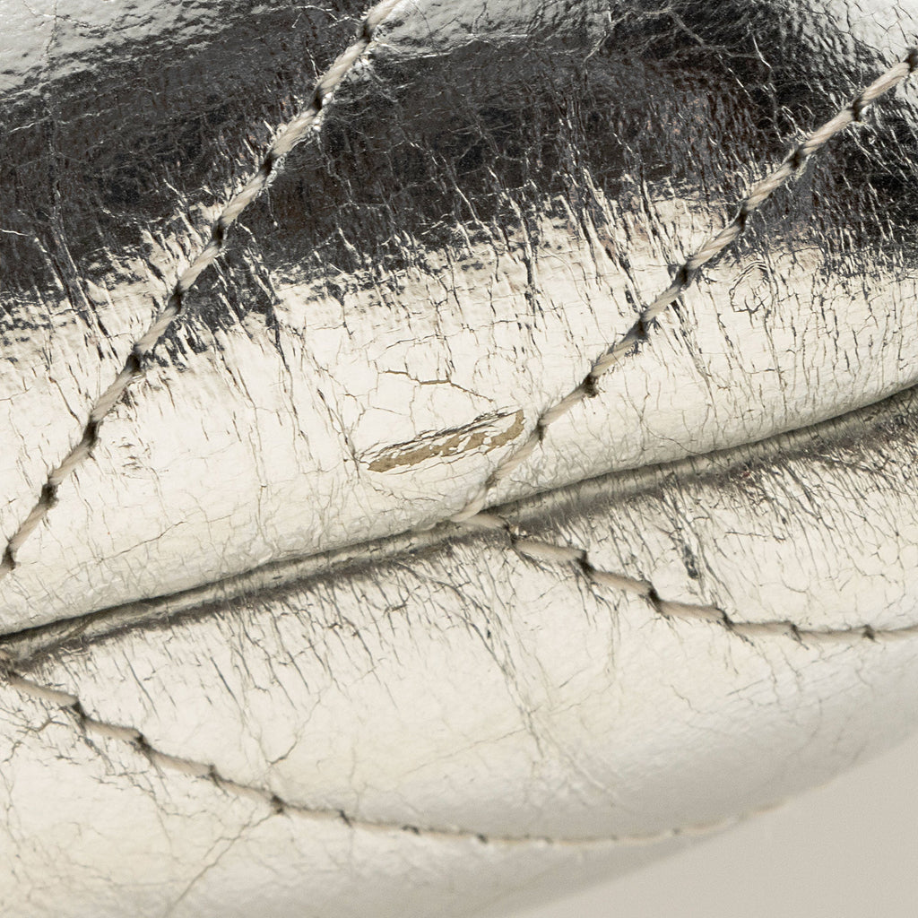 Chanel Metallic Crumpled Lambskin Fringe Clutch