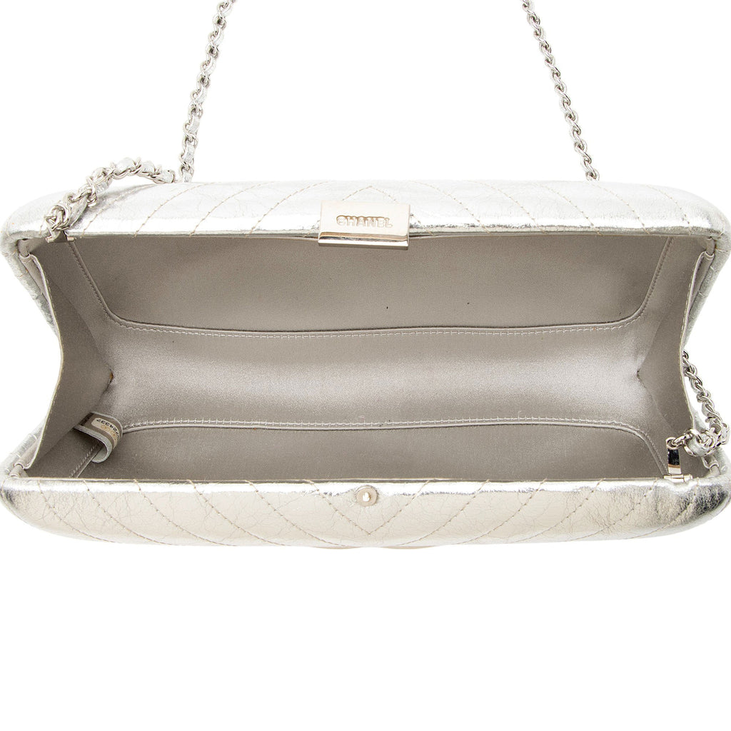Chanel Metallic Crumpled Lambskin Fringe Clutch