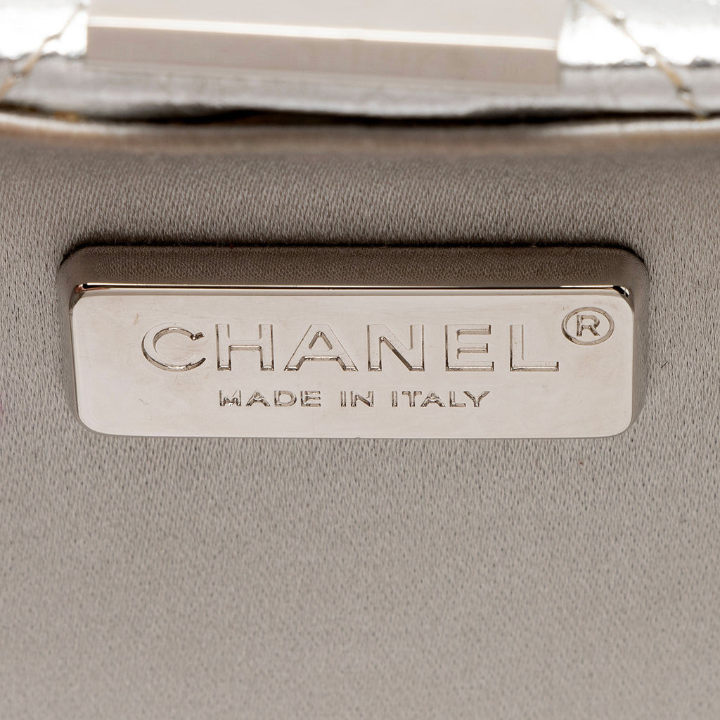 Chanel Metallic Crumpled Lambskin Fringe Clutch