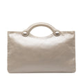 Chanel Metallic Embossed Calfskin Flat Handbag
