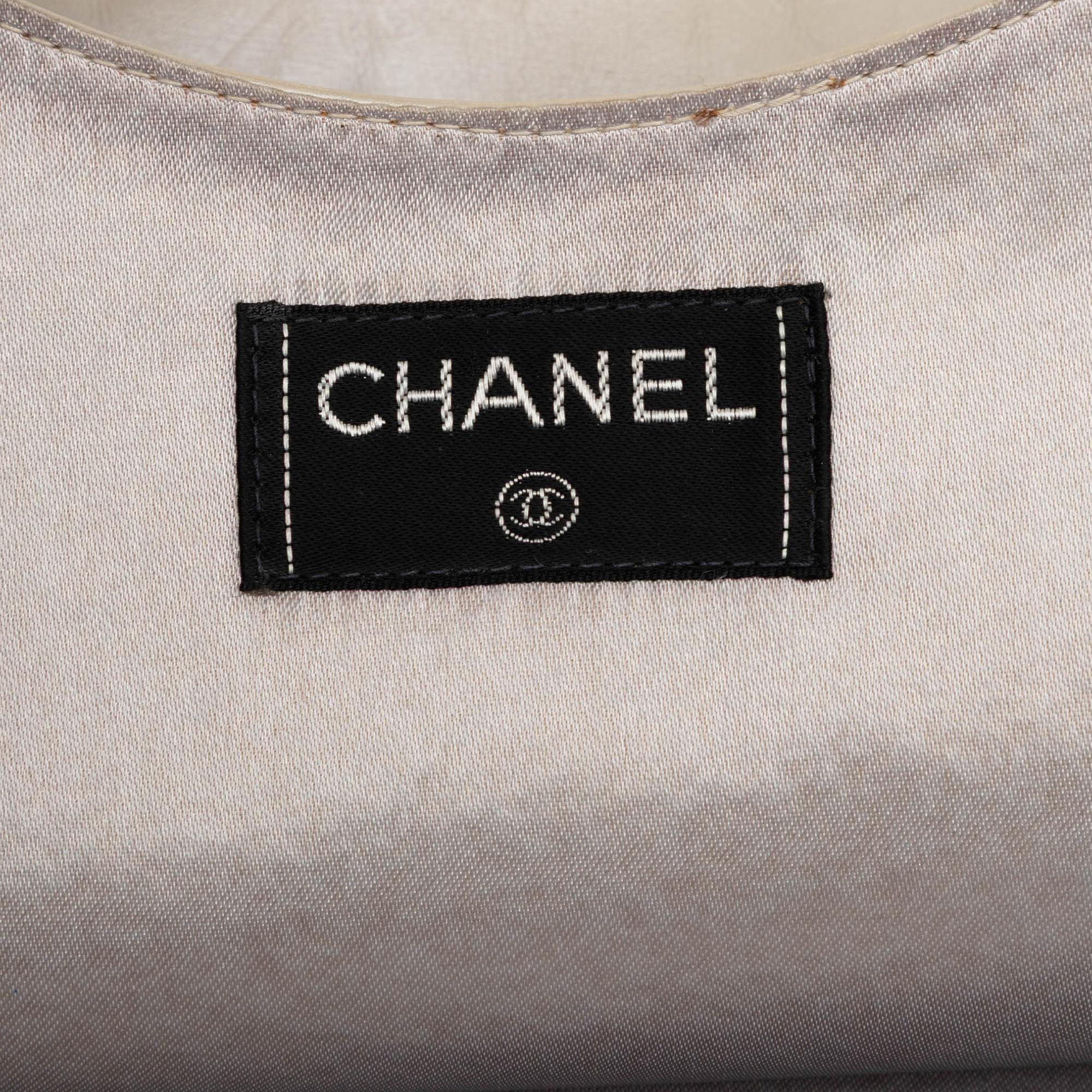 Chanel Metallic Embossed Calfskin Flat Handbag
