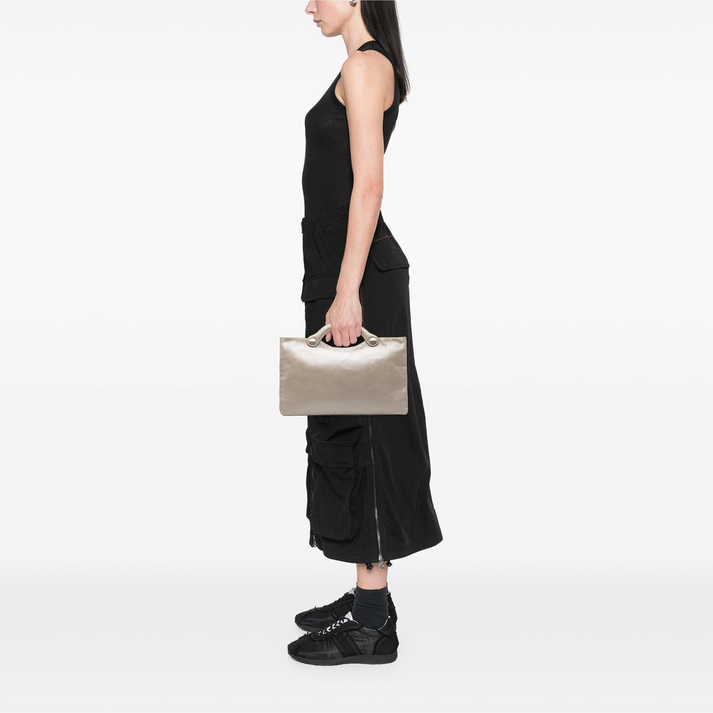 Chanel Metallic Embossed Calfskin Flat Handbag