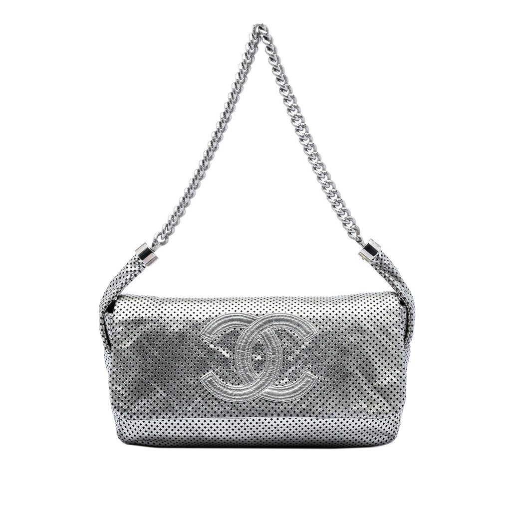 Chanel Metallic Glazed Calfskin Perforated Rodeo Drive Flap