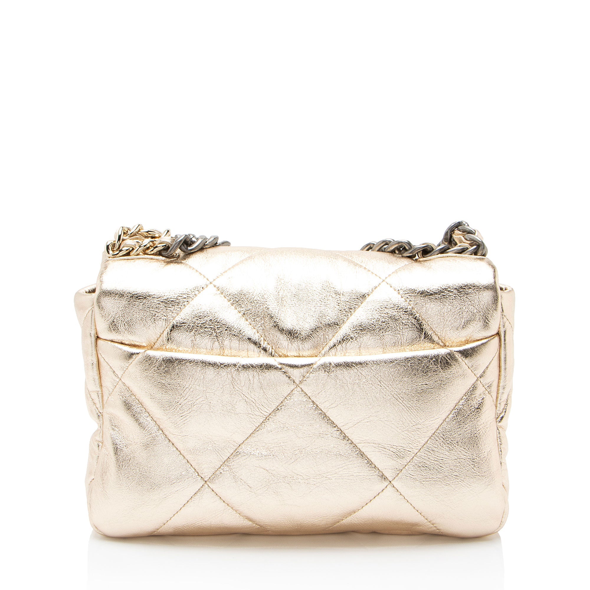 Chanel Metallic Lambskin 19 Medium Flap Shoulder Bag
