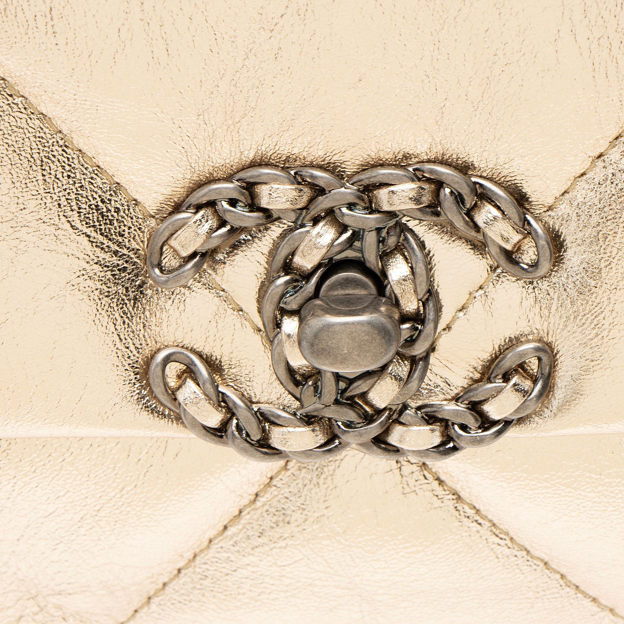 Chanel Metallic Lambskin 19 Medium Flap Shoulder Bag