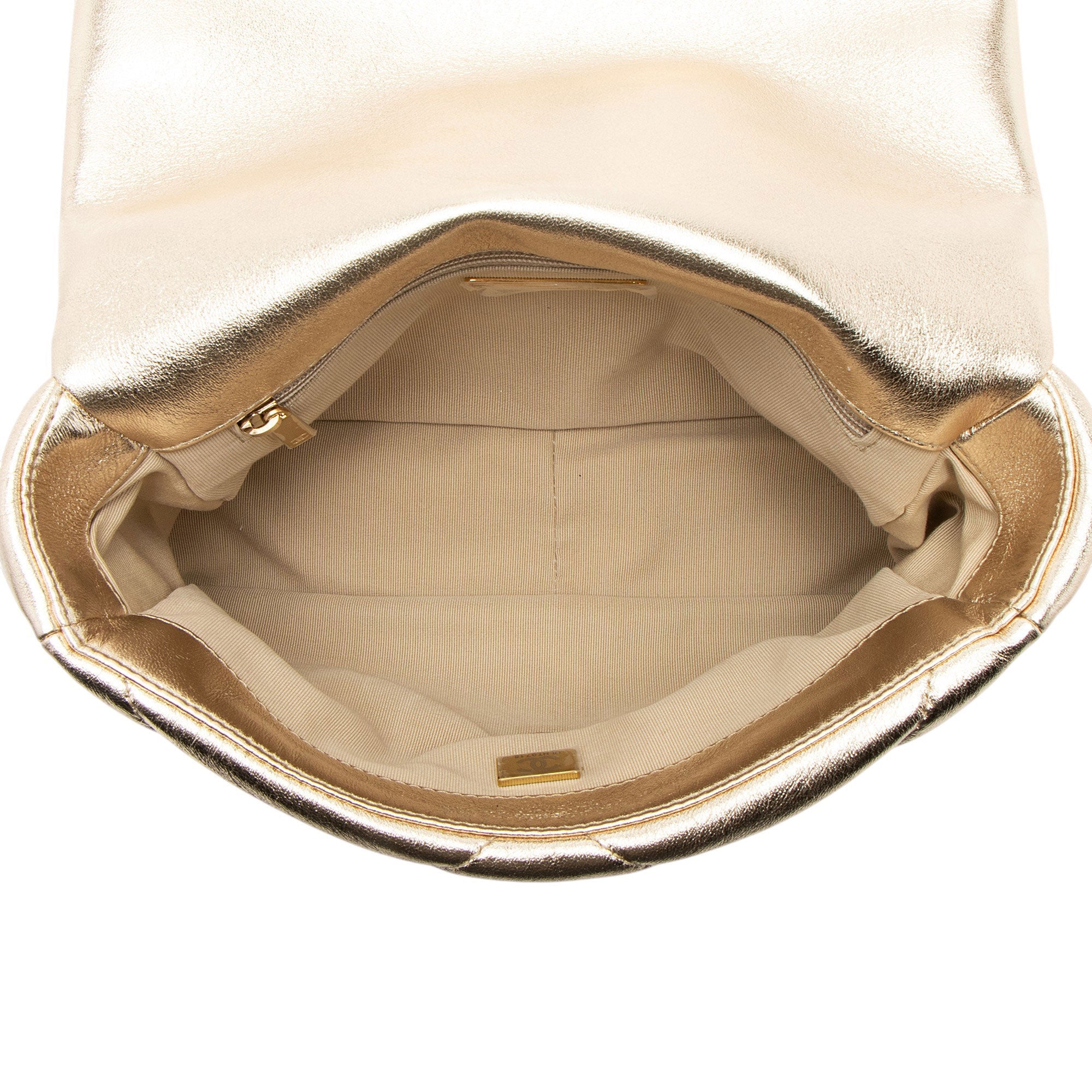 Chanel Metallic Lambskin 19 Medium Flap Shoulder Bag