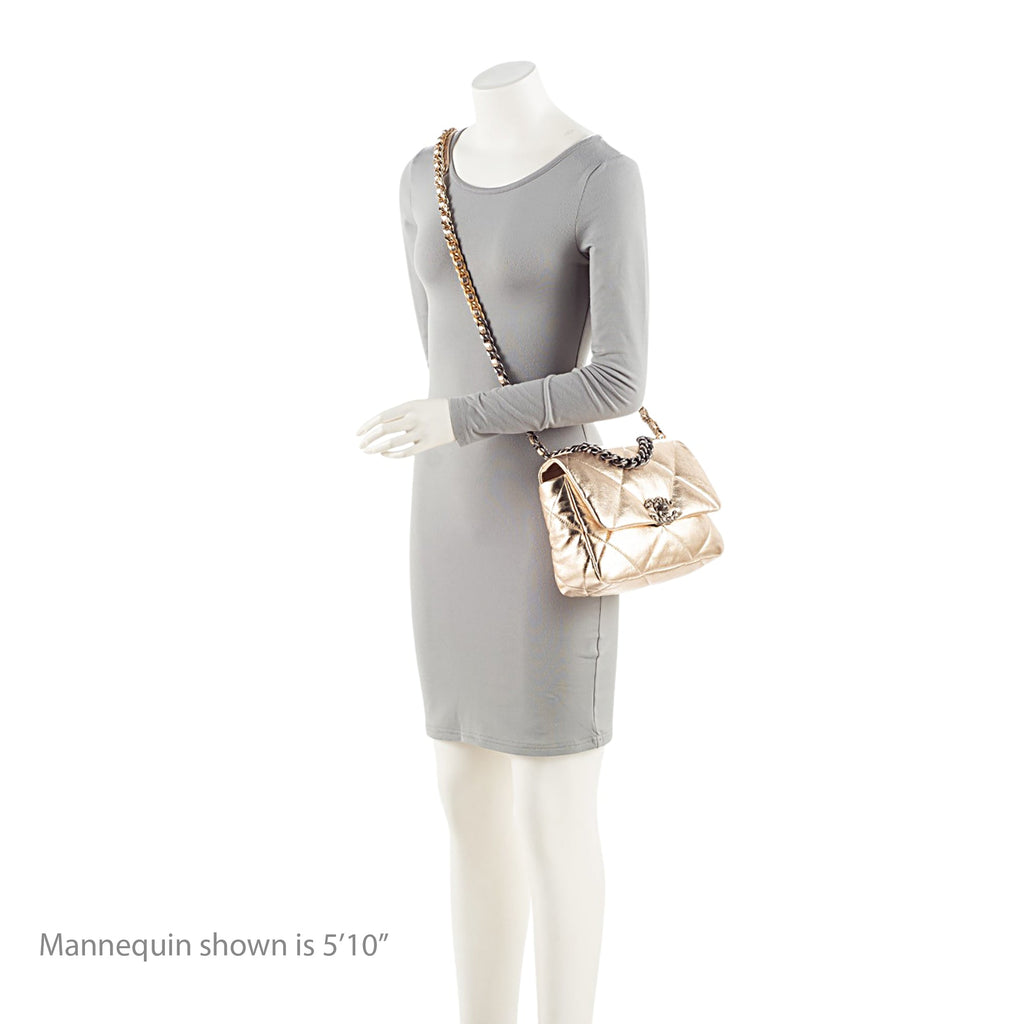 Chanel Metallic Lambskin 19 Medium Flap Shoulder Bag