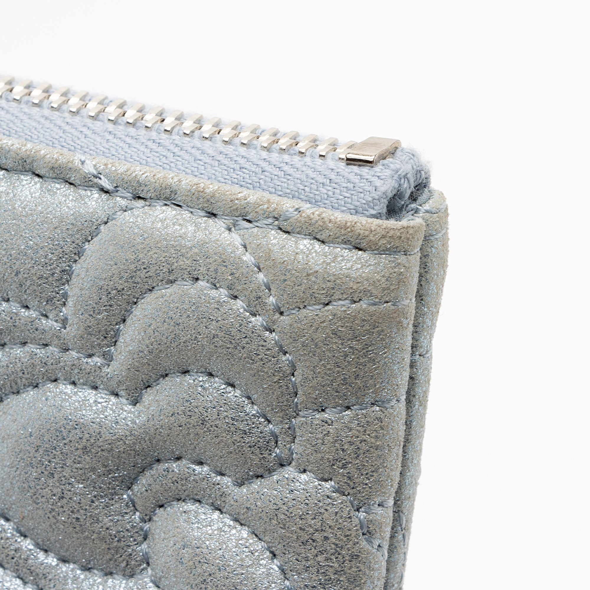 Chanel Metallic Lambskin Camellia Large O-Case