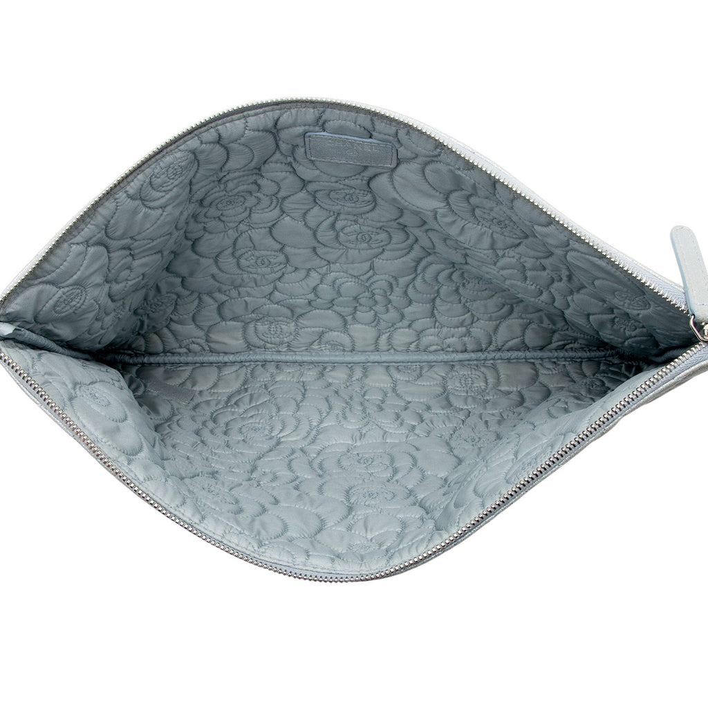 Chanel Metallic Lambskin Camellia Large O-Case