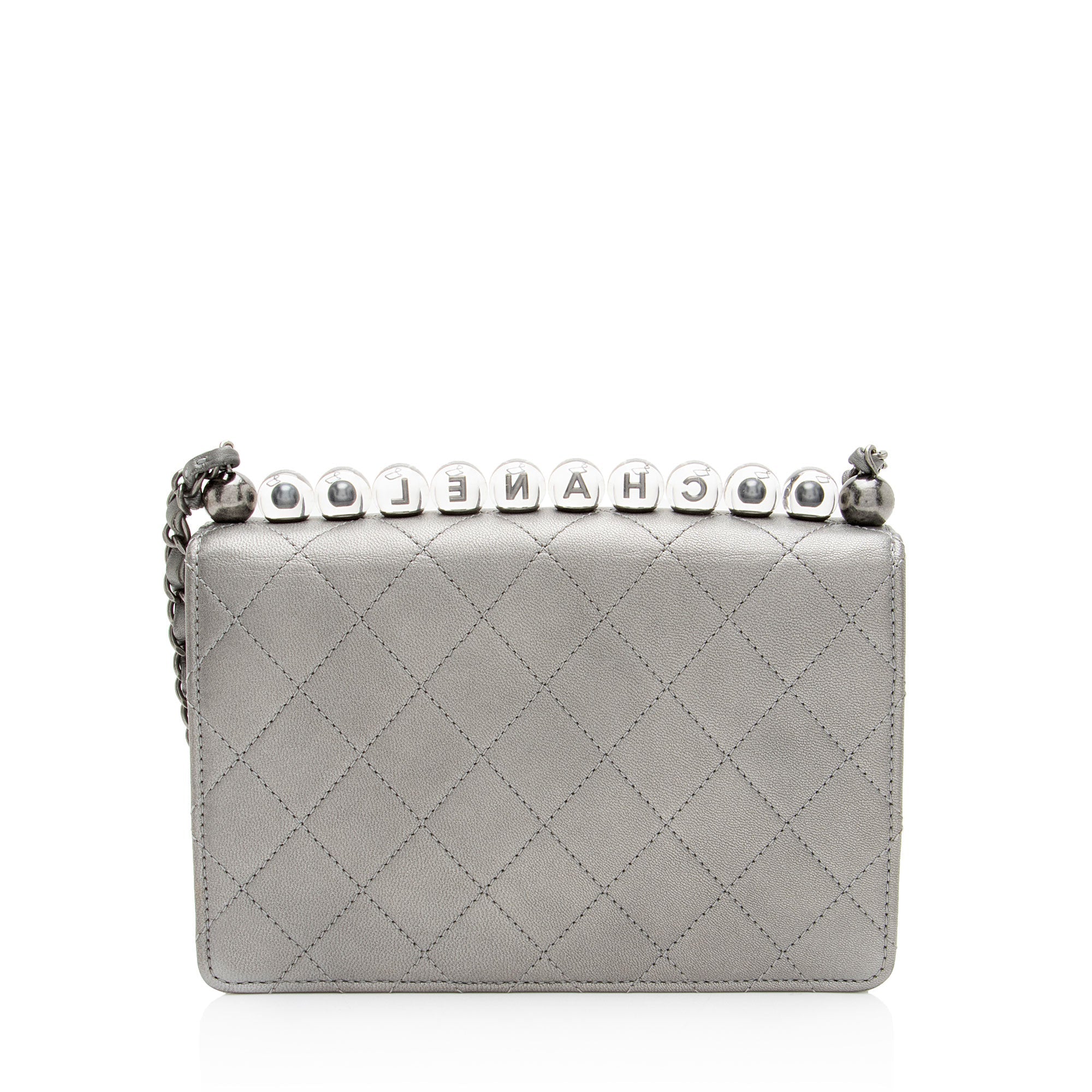 Chanel Metallic Lambskin Chic Pearls Small Flap Bag