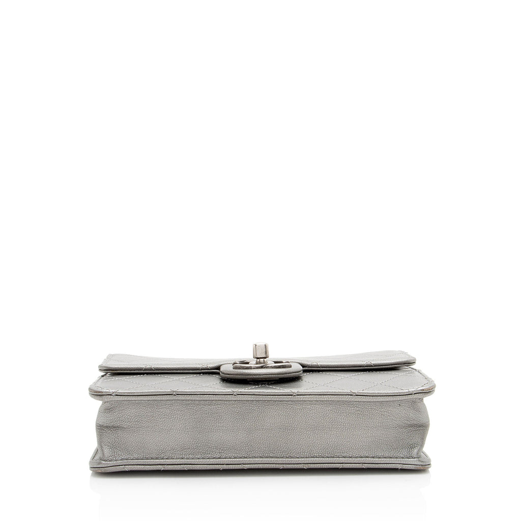 Chanel Metallic Lambskin Chic Pearls Small Flap Bag