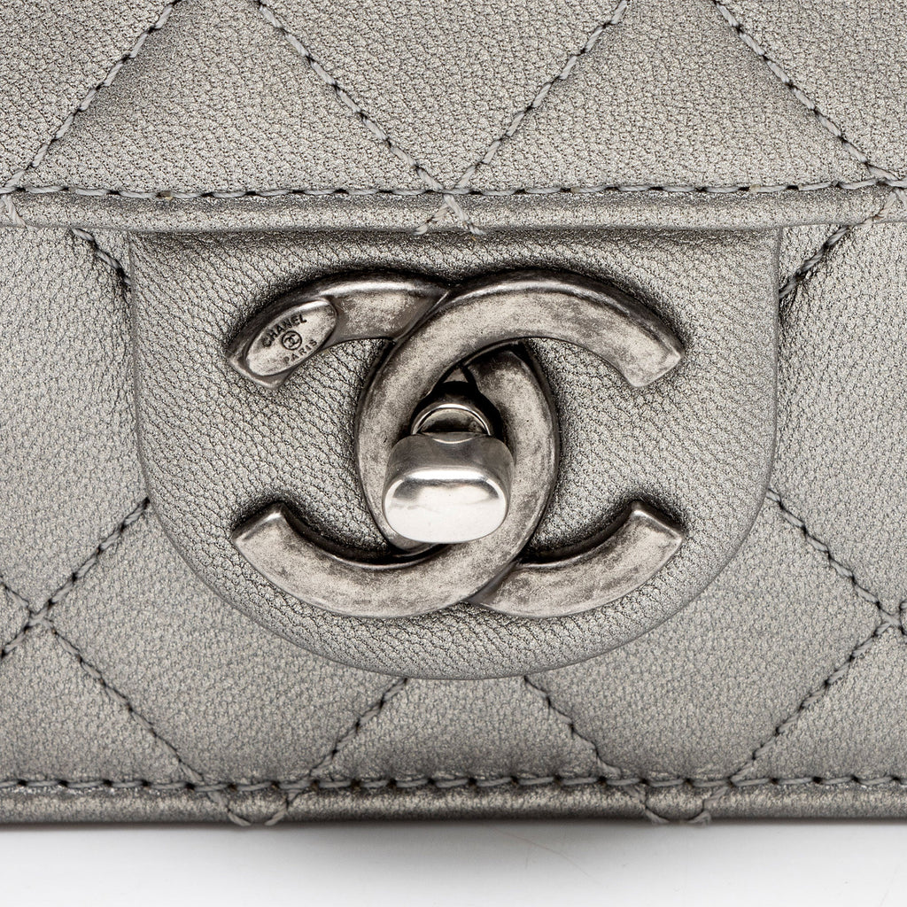 Chanel Metallic Lambskin Chic Pearls Small Flap Bag
