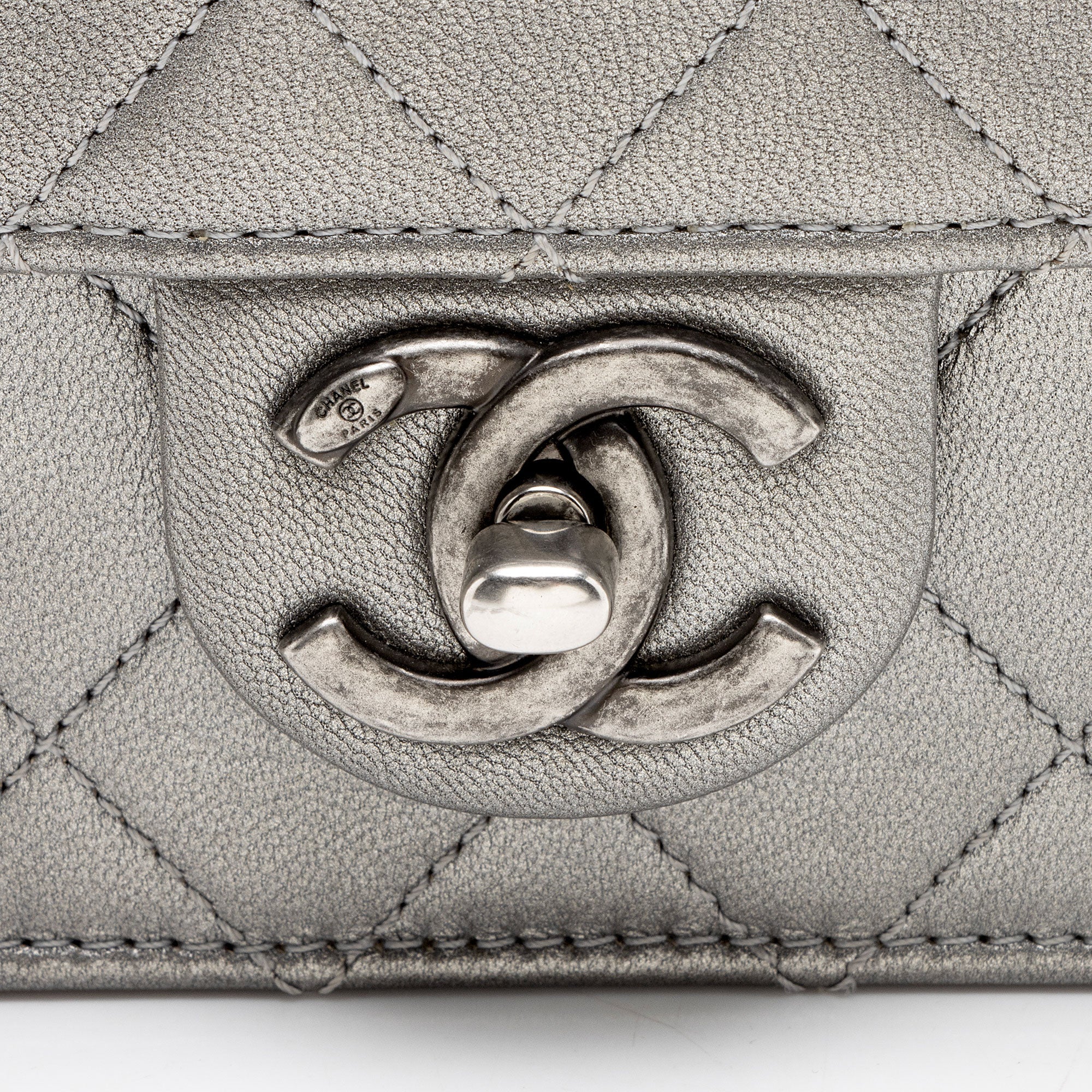Chanel Metallic Lambskin Chic Pearls Small Flap Bag