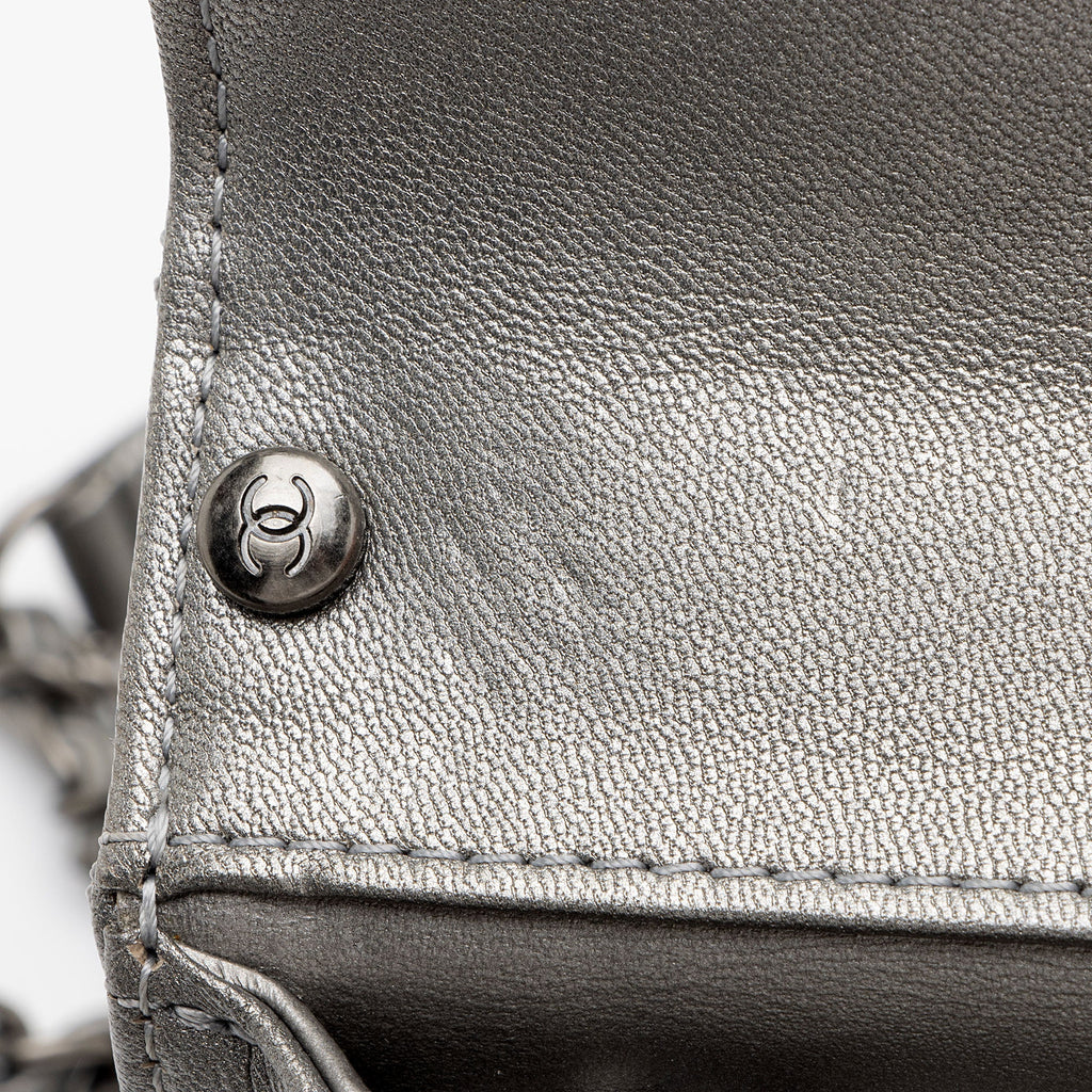 Chanel Metallic Lambskin Chic Pearls Small Flap Bag